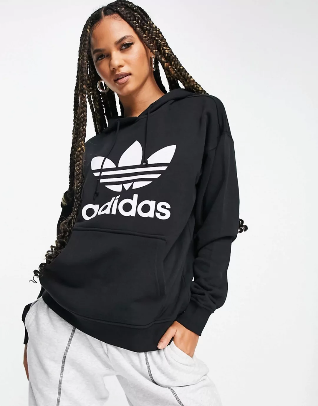 Adidas Originals Trefoil Kapuzenpullover 32 Black / White günstig online kaufen