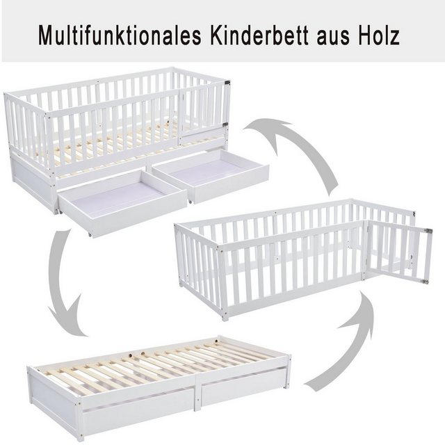 Gotagee Kinderbett Kinderbett 90x200 mit Vollabtrennung Doppelbett Schublad günstig online kaufen