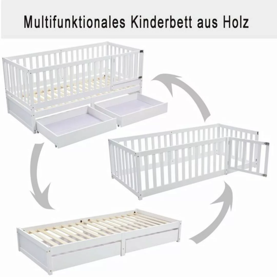 OKWISH Bett Einzelbett Kinderbett Massivholzbett (Mehrzweckbettrahmen umbau günstig online kaufen