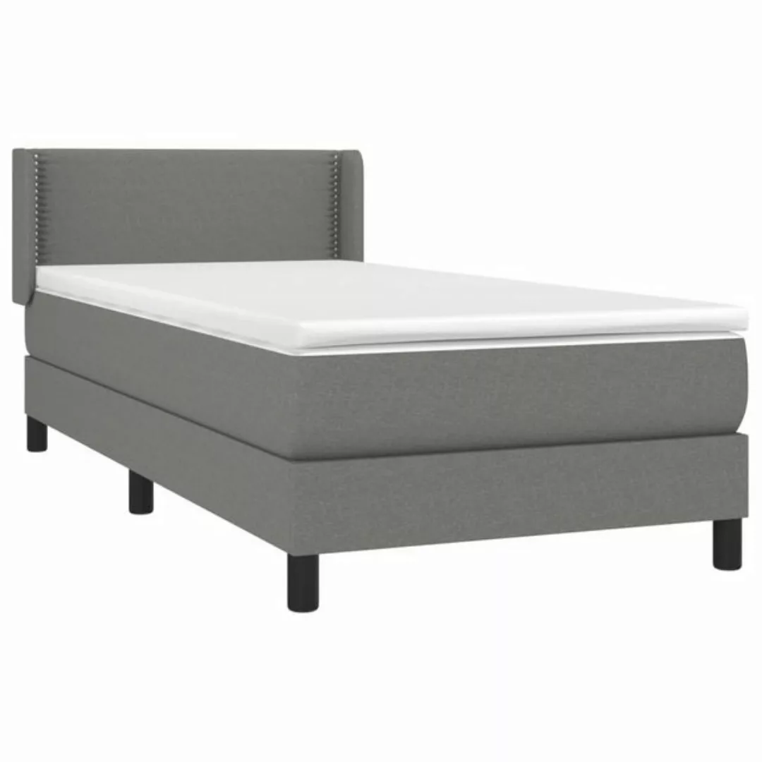 vidaXL Bett Boxspringbett mit Matratze Dunkelgrau 90x190 cm Stoff günstig online kaufen