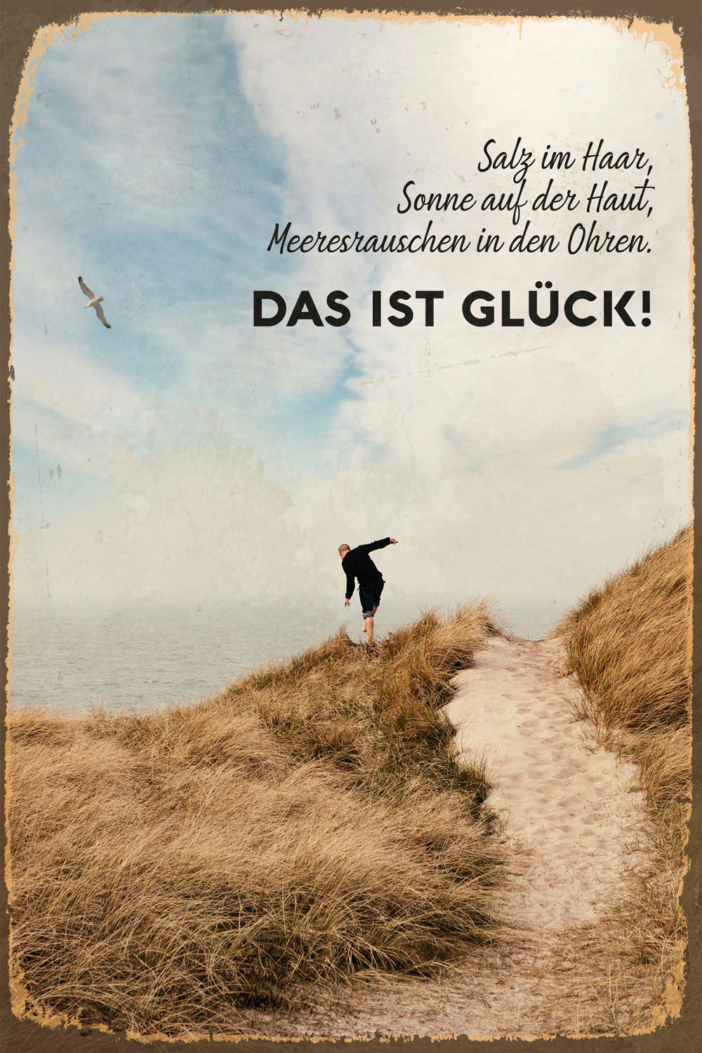 queence Metallbild "Meeresglück", Schriftzüge-Schriftzug-Strand, (1 St.), S günstig online kaufen