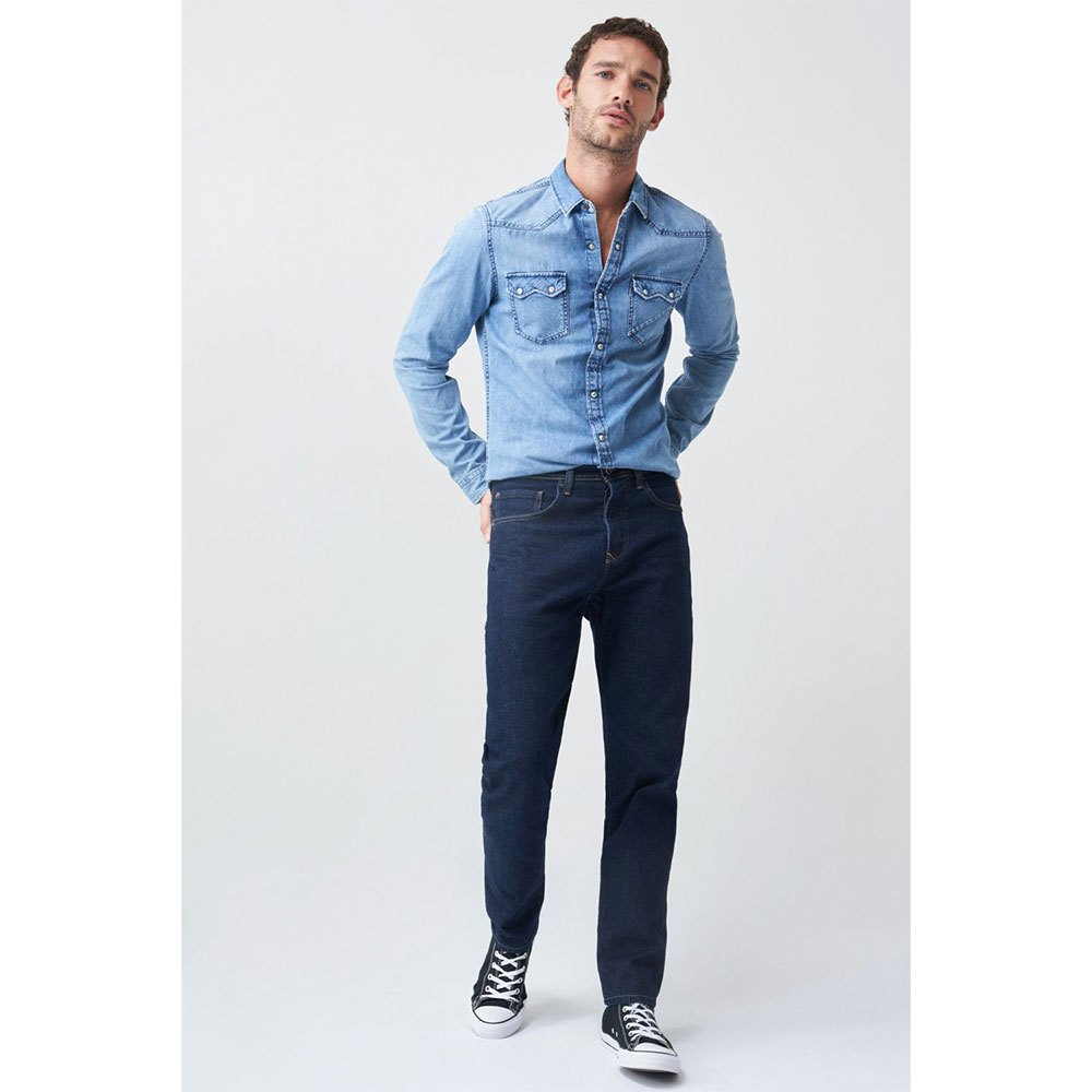 Salsa Jeans 125455-850 / Fit Slim S-repel Denim Langarm Hemd M Blue günstig online kaufen