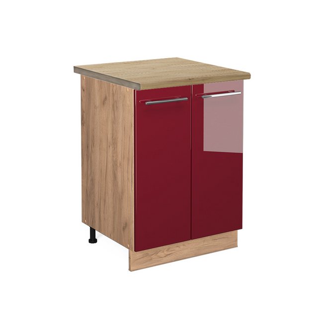 Vicco Unterschrank Fame-Line, Bordeaux Hochglanz/Goldkraft Eiche, 60 cm, AP günstig online kaufen