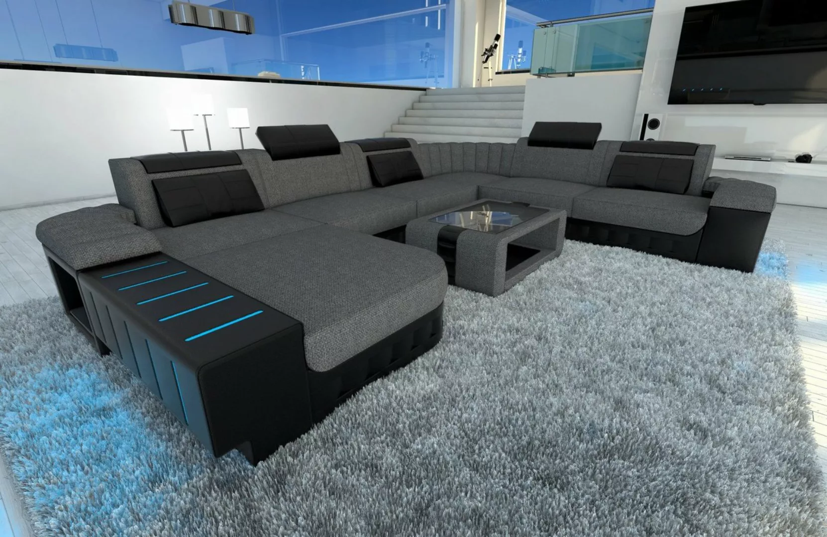 Sofa Dreams Wohnlandschaft Sofa Couch Stoff Bellagio XXL U Form Polster Sto günstig online kaufen