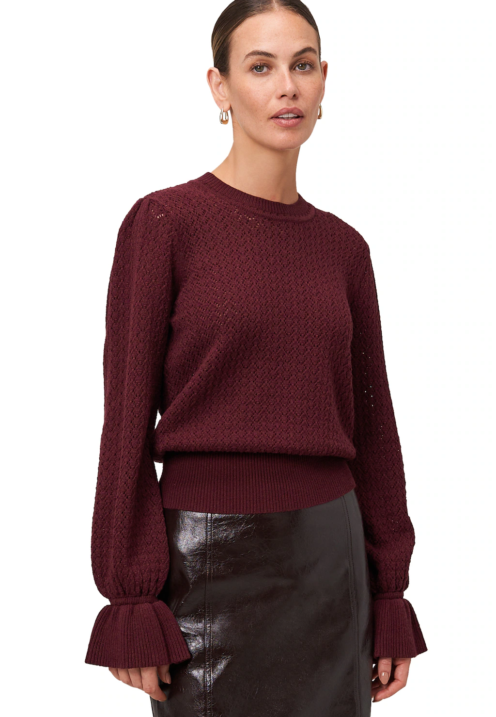 Zero Strickpullover "zero Damen Pullover mit Volant-Ärmeln", (1 tlg.), weit günstig online kaufen