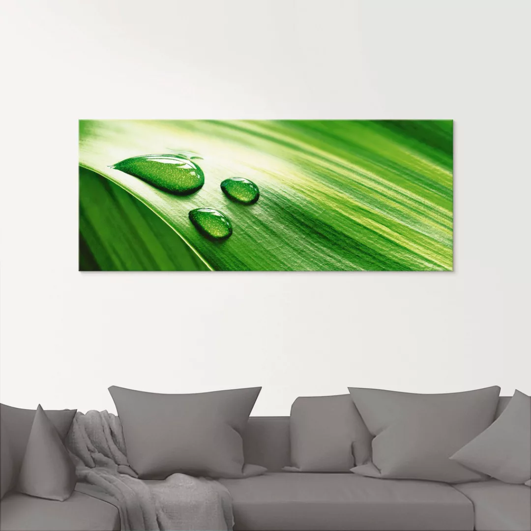 Artland Glasbild »Nahaufnahme eines grünen Pflanzenblattes«, Blätter, (1 St günstig online kaufen