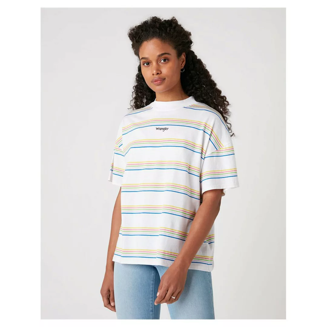 Wrangler High Neck Girlfriend Kurzärmeliges T-shirt L White 3 günstig online kaufen