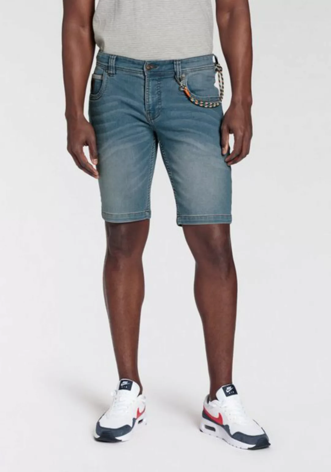 Bruno Banani Jeansshorts, (Set, 2 tlg., mit Band), bequemer Sitz, gerade Be günstig online kaufen