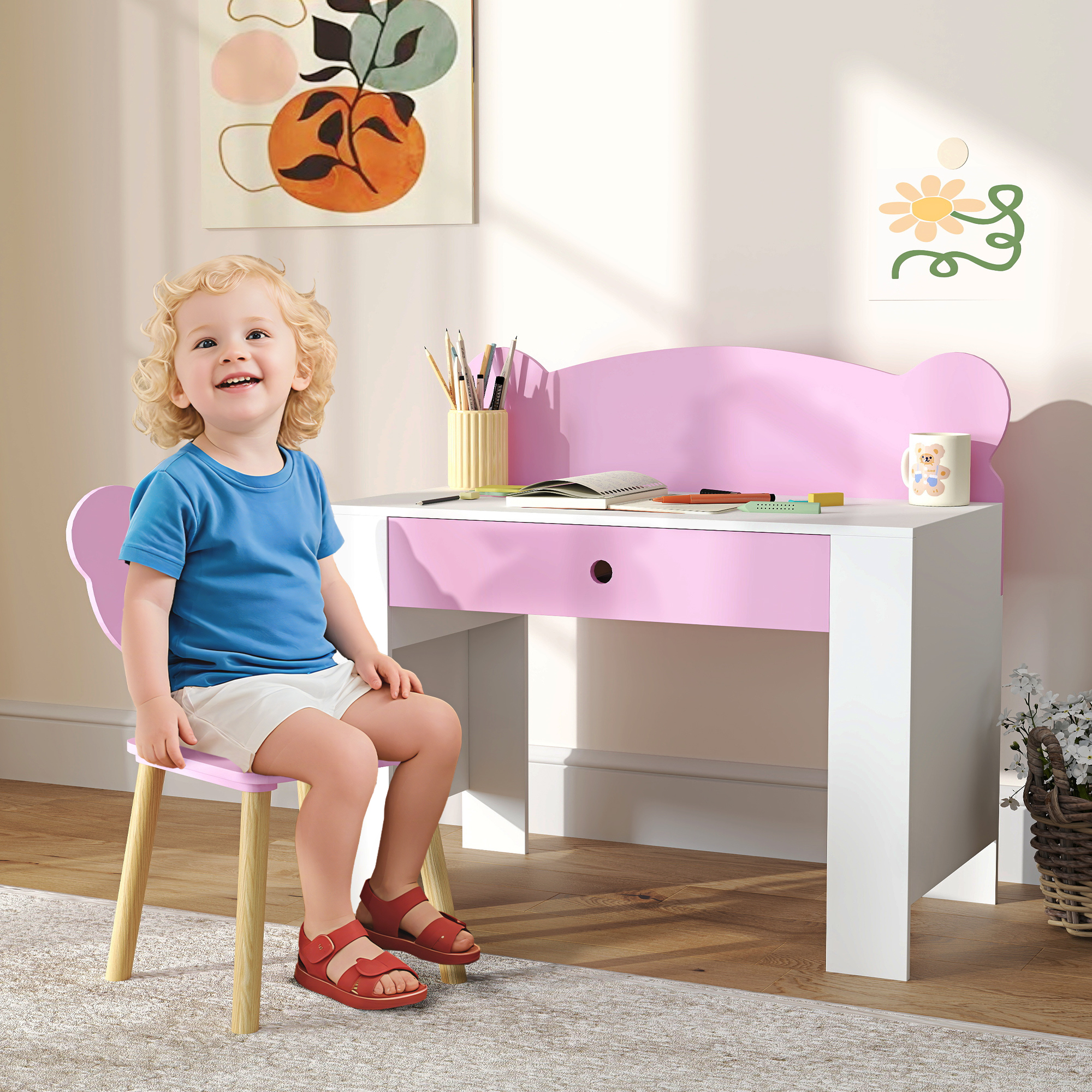 AIYAPLAY Kinderschreibtisch Set mit Tischplatte & Schublade Kinder Schreibt günstig online kaufen