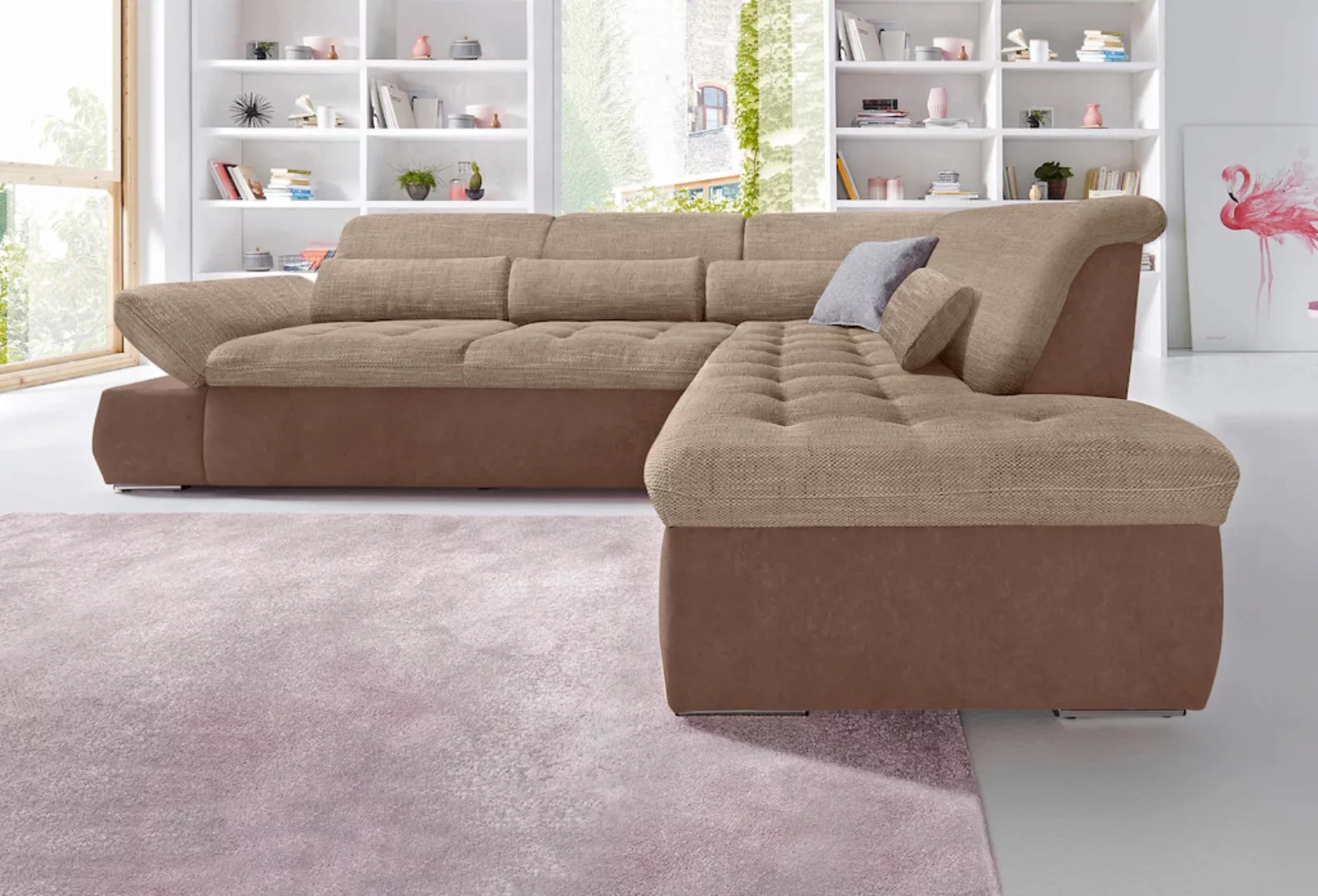 DOMO collection Ecksofa »Aldo L-Form«, mit Ottomane, wahlweise mit Bettfunk günstig online kaufen