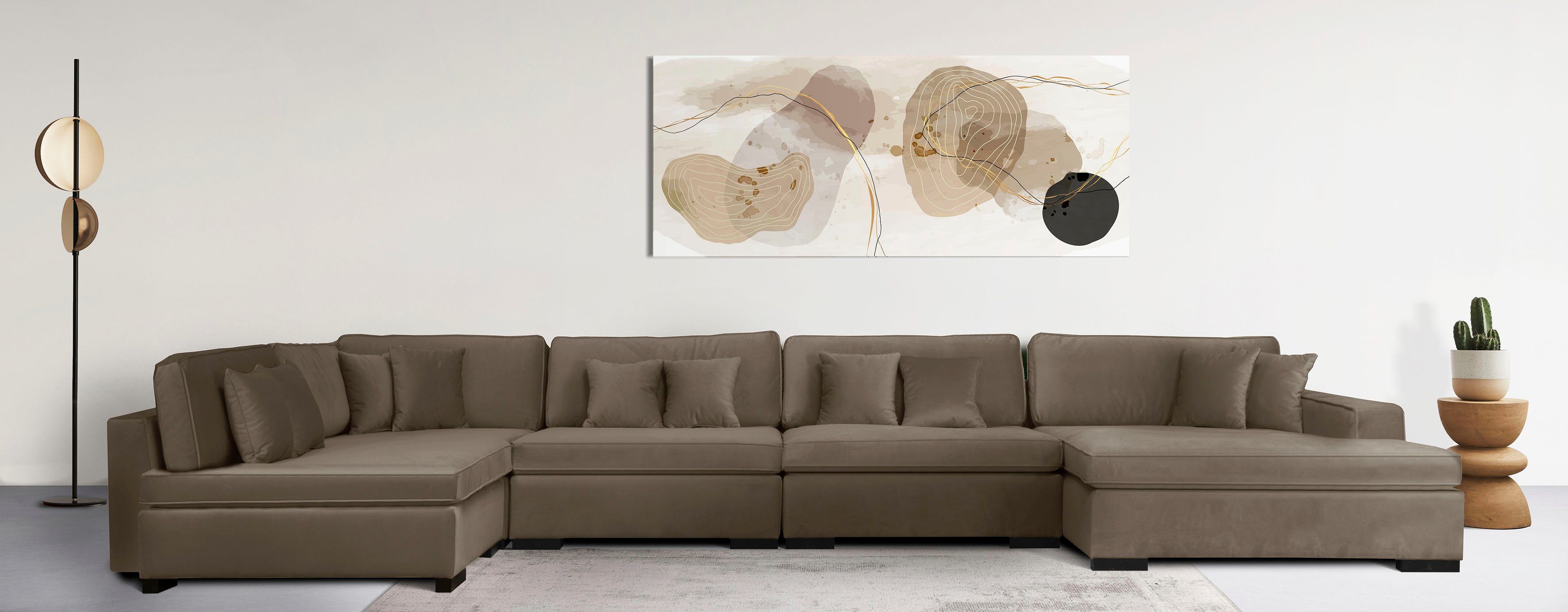 Home affaire Wohnlandschaft "Skara XXL U-Form", Lounge-Sofa XXL mit Federke günstig online kaufen