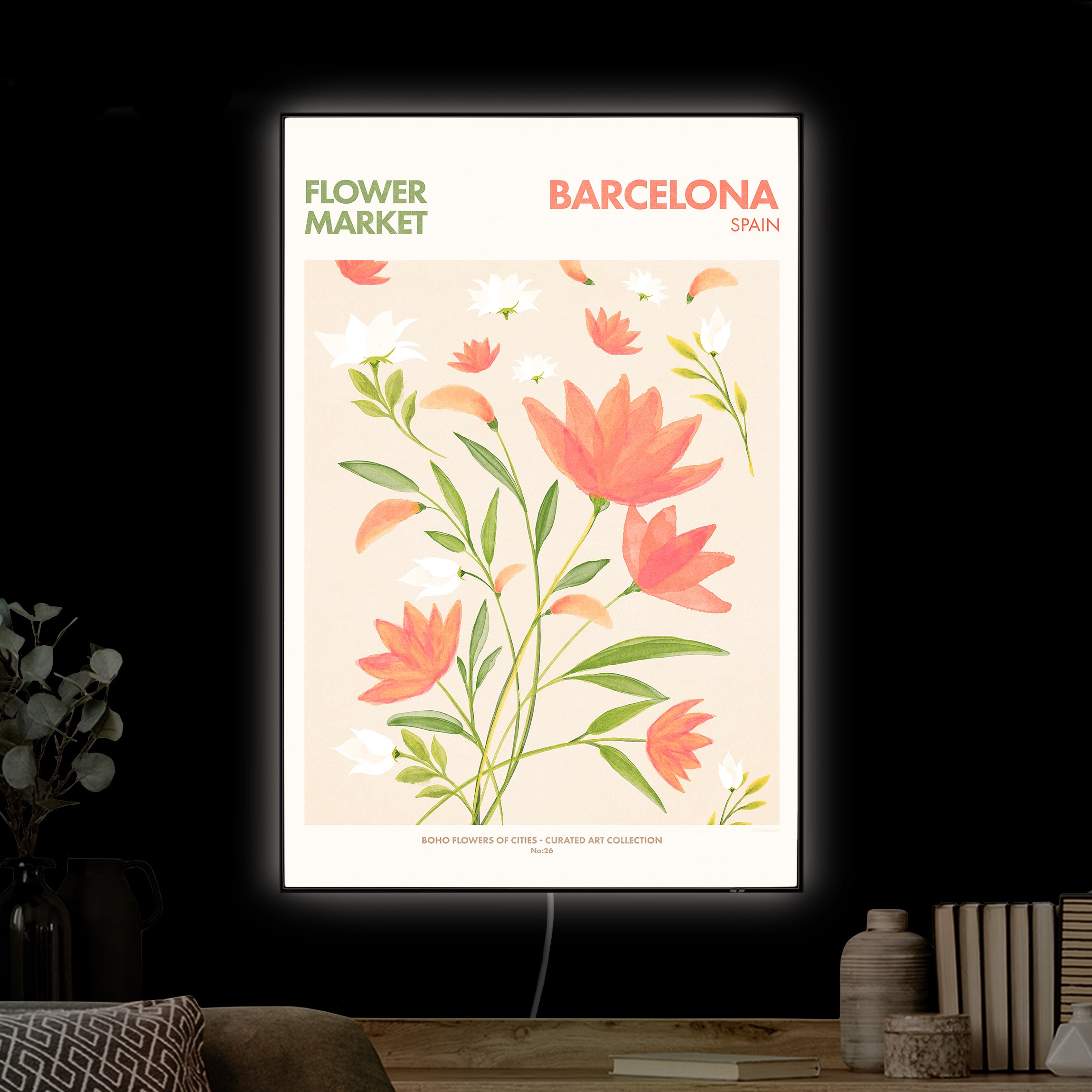 LED-Wechselbild Flower Market - Barcelona günstig online kaufen