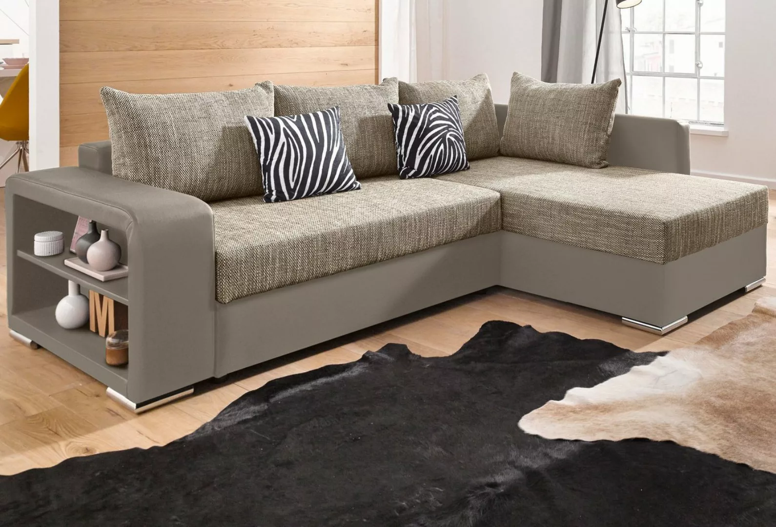 COLLECTION AB Ecksofa »John L-Form«, mit Bettfunktion, wahlweise mit Federk günstig online kaufen