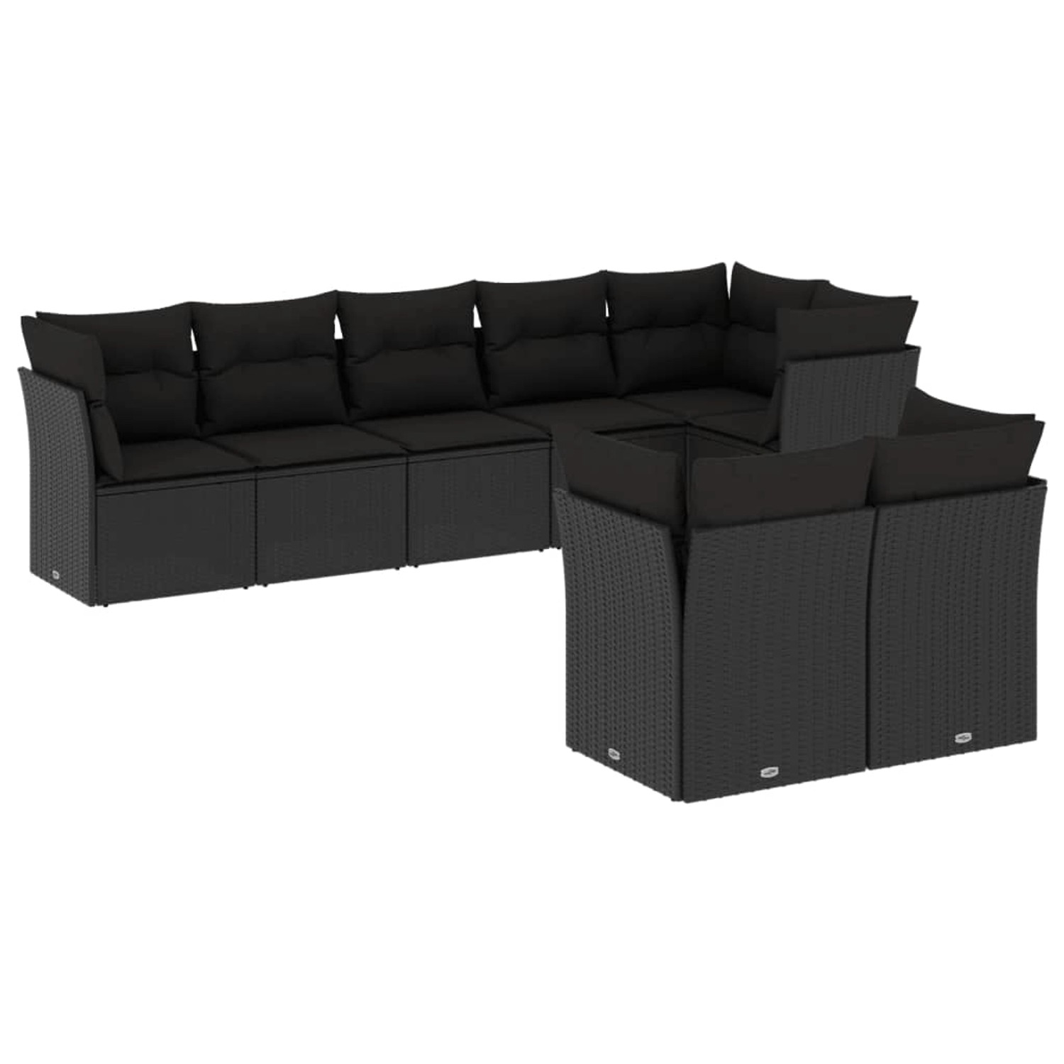 vidaXL 8-tlg Garten-Sofagarnitur mit Kissen Schwarz Poly Rattan Modell 19 günstig online kaufen