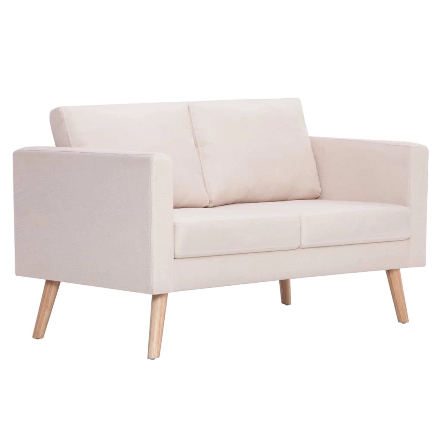 vidaXL Sofa 2-Sitzer-Sofa Stoff Cremeweiß Couch günstig online kaufen