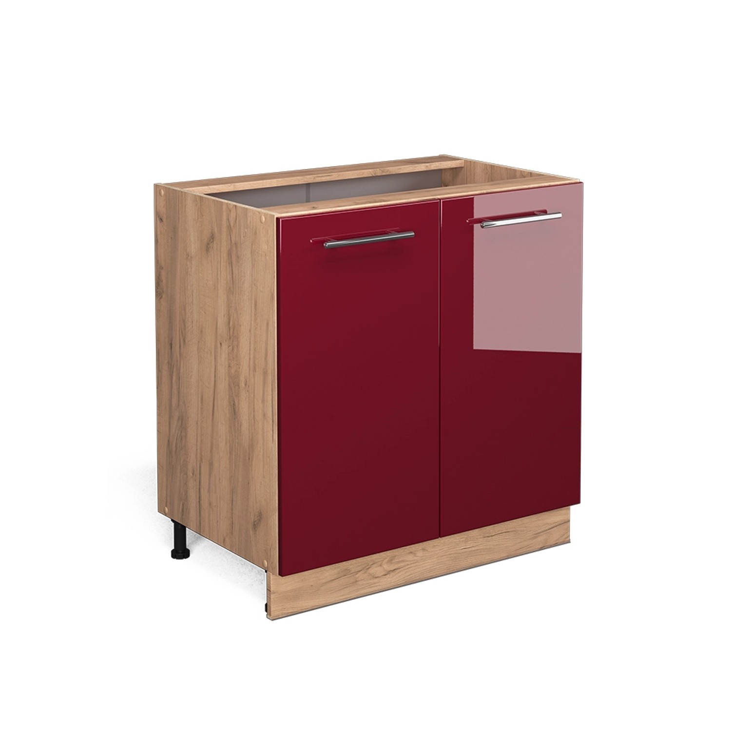 Vicco Spülenunterschrank Fame-Line, Bordeaux Hochglanz/Goldkraft Eiche, günstig online kaufen