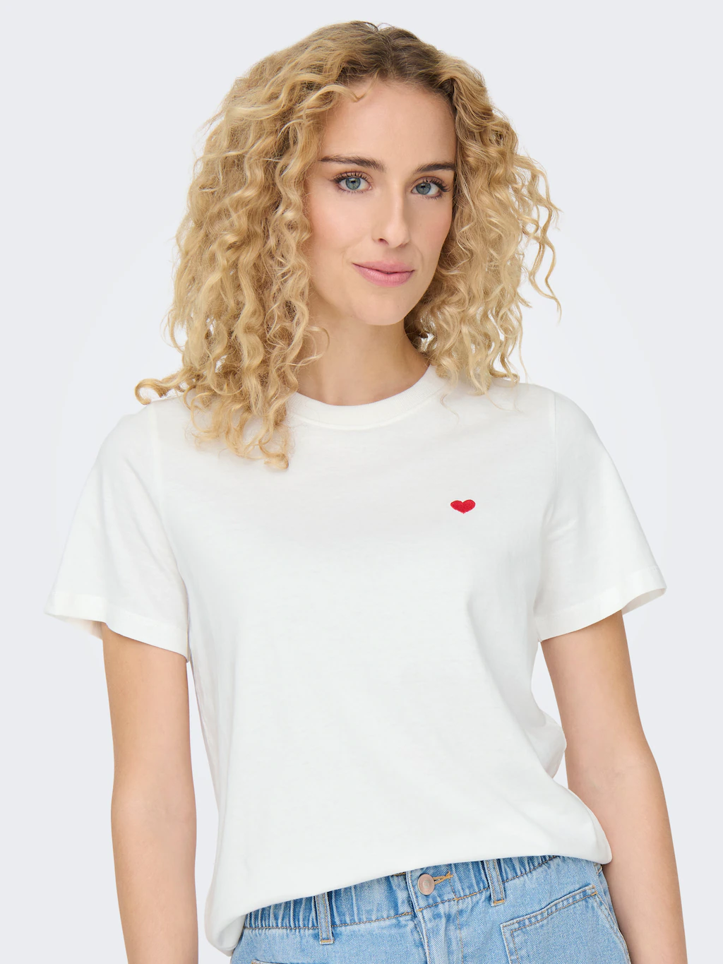 JDY Kurzarmshirt "JDYPISA S/S PRINT TOP JRS NOOS", mit Herz Stickerei günstig online kaufen