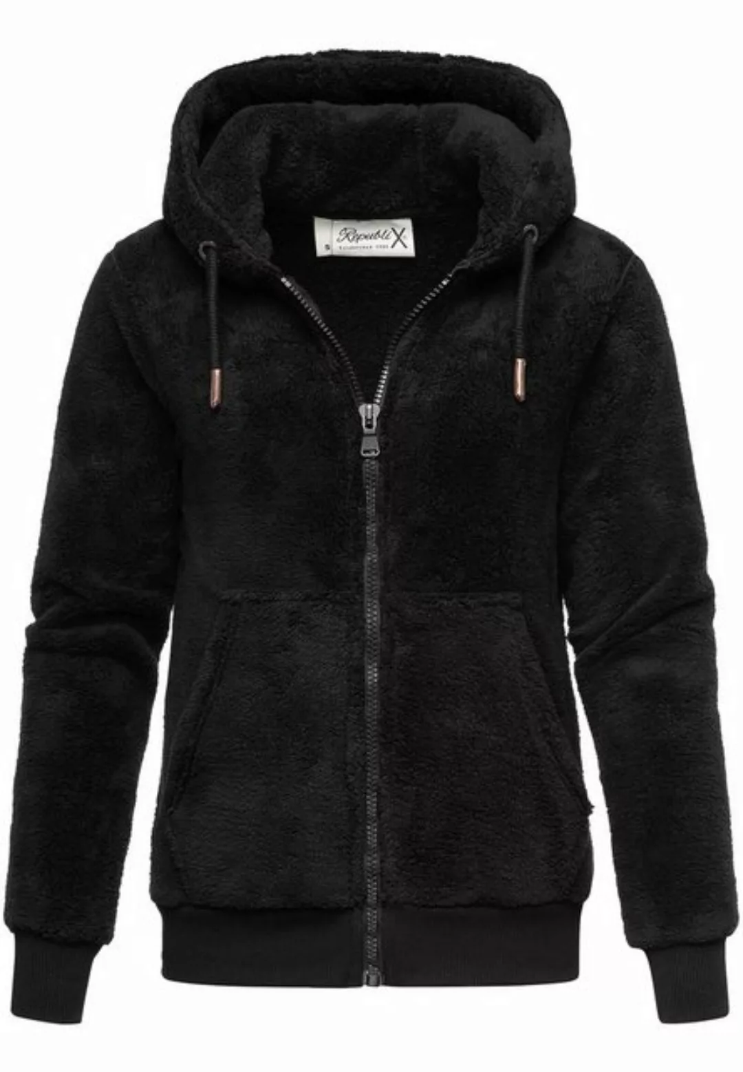 REPUBLIX Sweatjacke JANIE Damen Teddy Sweatjacke Plüsch Hoodie Pullover Zip günstig online kaufen