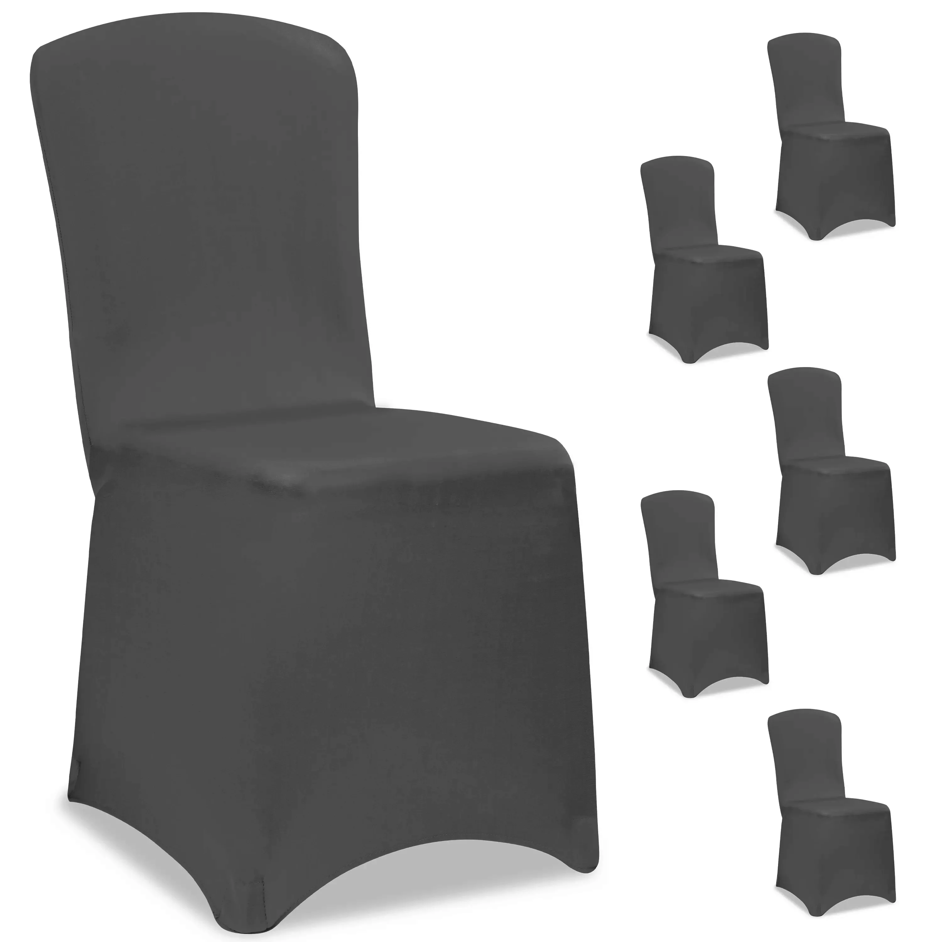 Stuhlhusse 6er-Set Anthrazit OEKO-TEX® günstig online kaufen