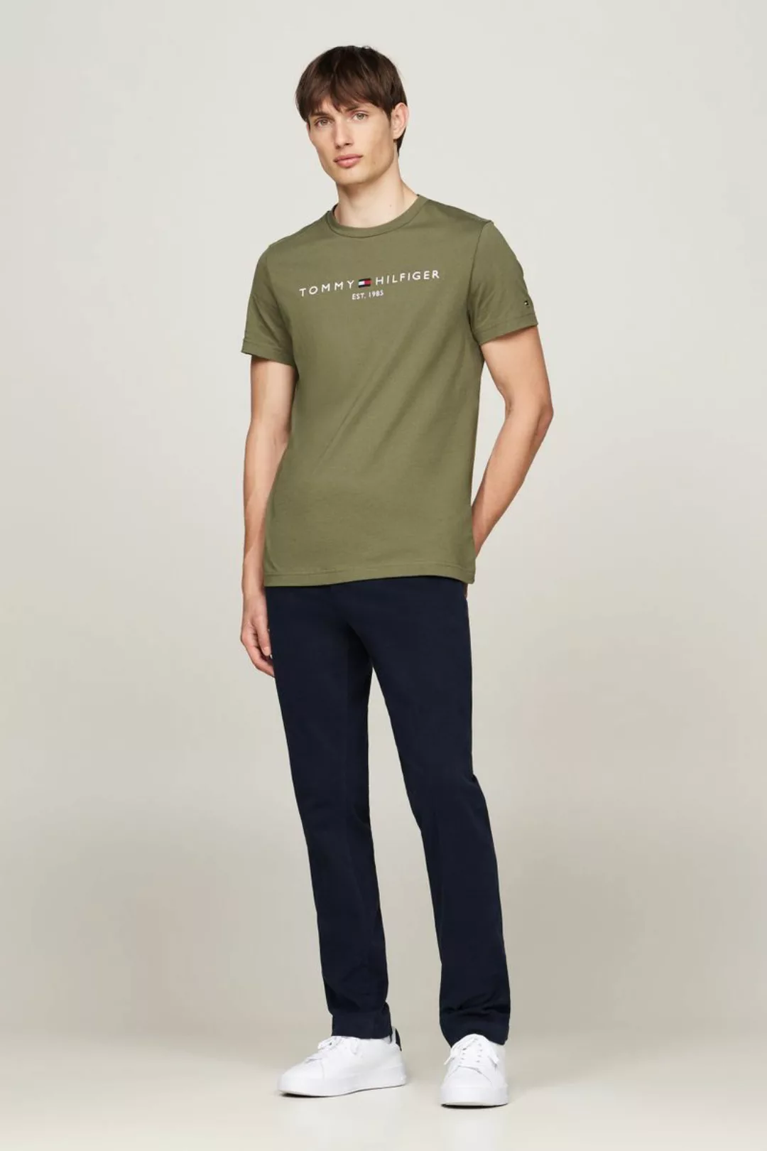 Tommy Hilfiger T-shirt Logo Olivgrün - Größe L günstig online kaufen