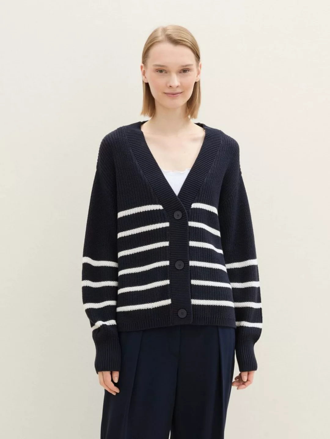 TOM TAILOR Denim Cardigan Strick Cardigan mit V-Ausschnitt günstig online kaufen