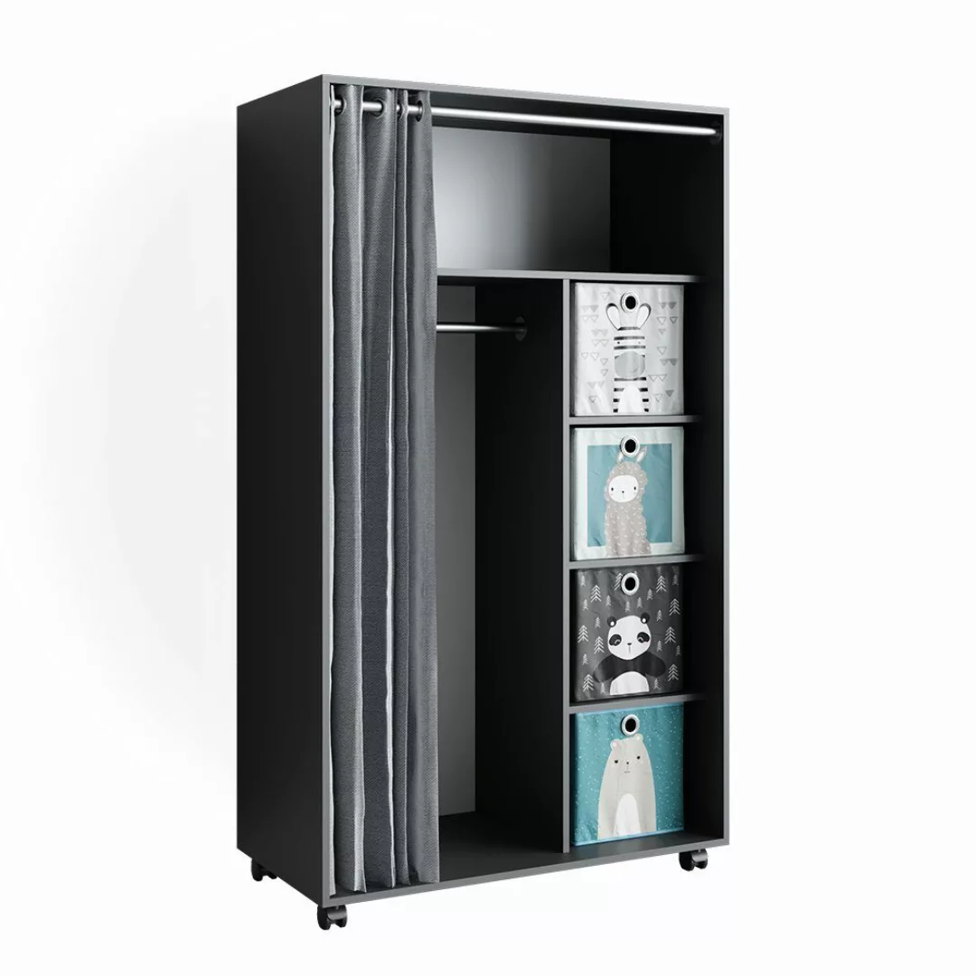 Vicco Kleiderschrank Doros, Grau, 100 x günstig online kaufen