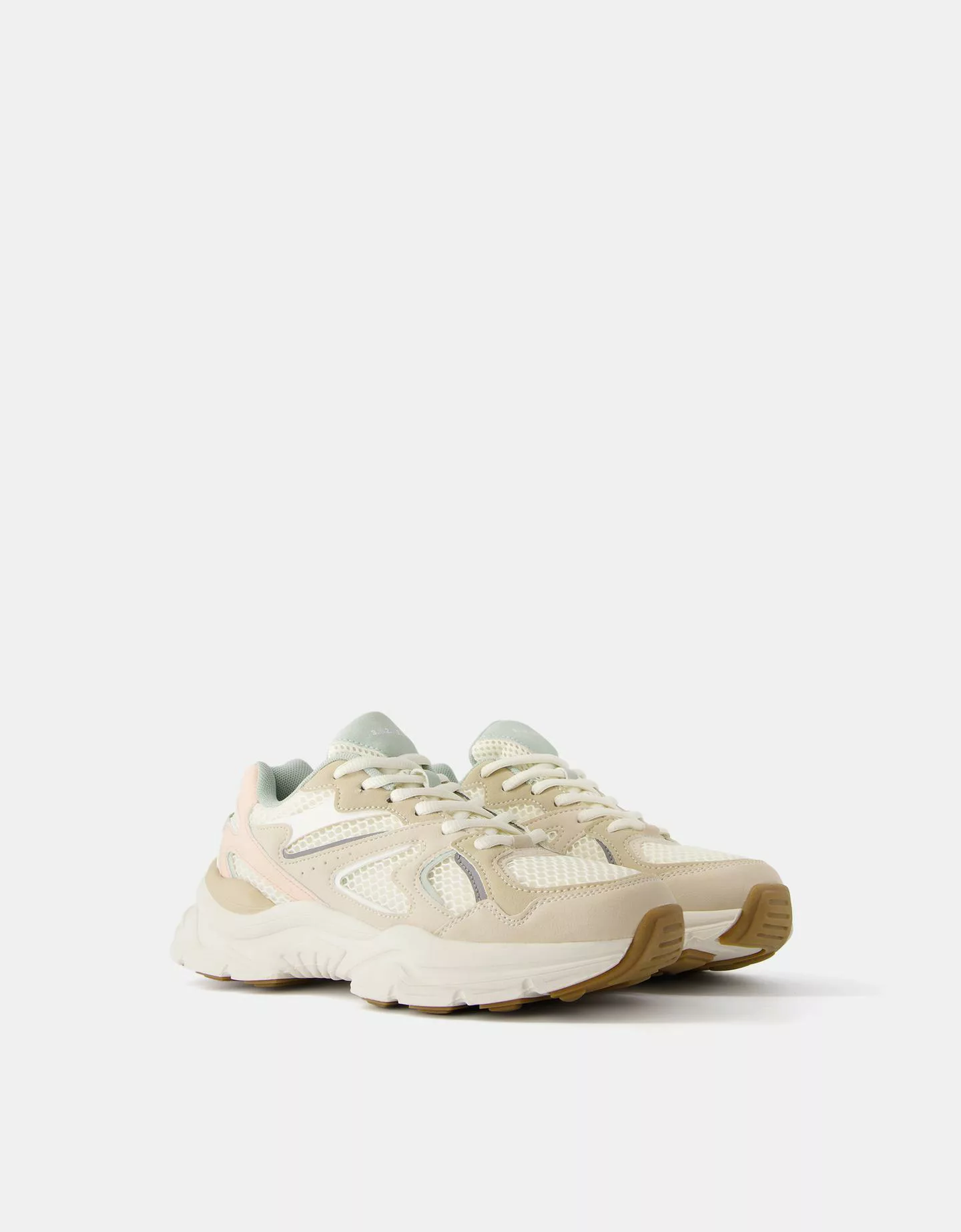 Bershka Kombinierte Sneaker Mit Netzstoff Damen 41 Beige günstig online kaufen