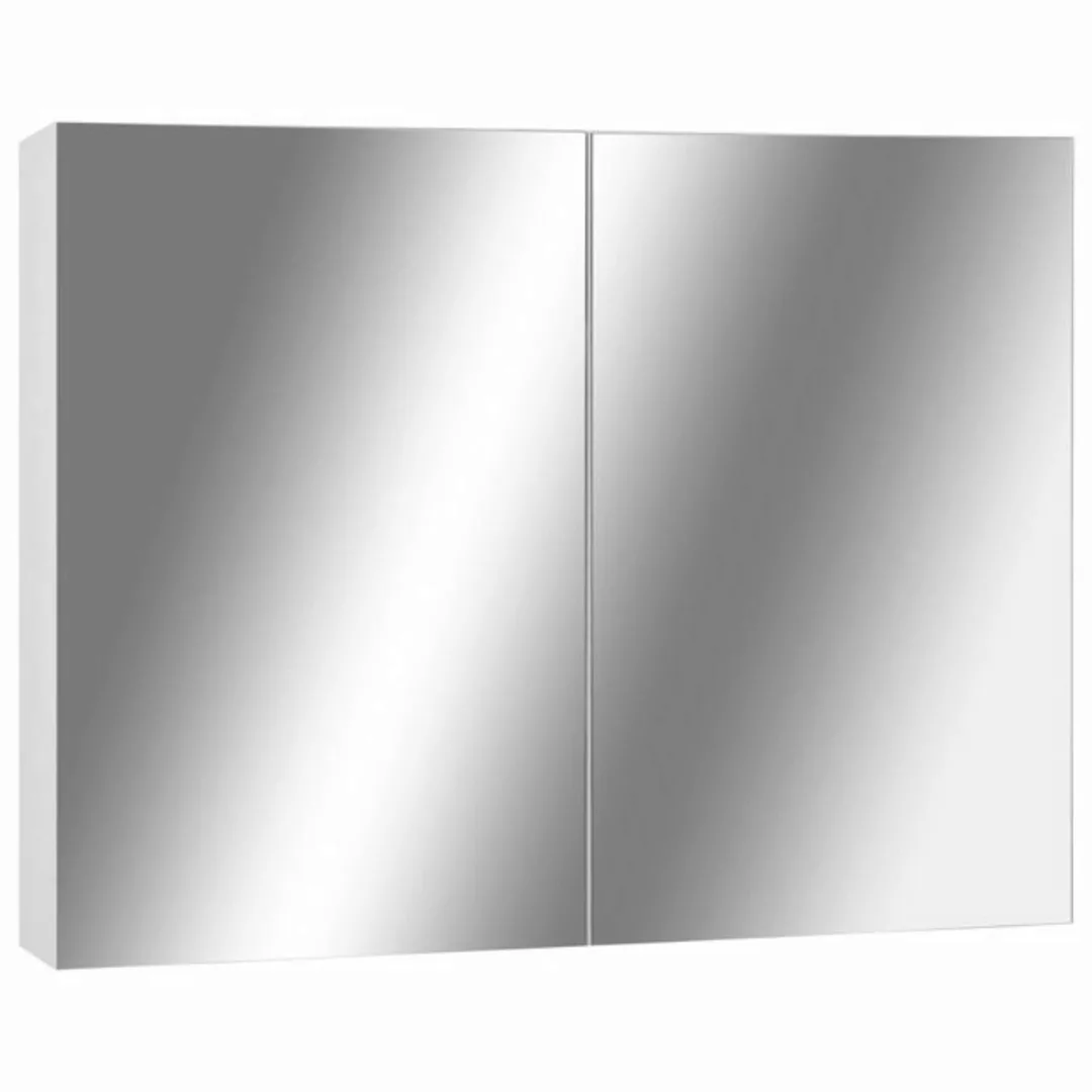 vidaXL Badezimmerspiegelschrank Bad-Spiegelschrank Weiß 80x15x60 cm MDF günstig online kaufen