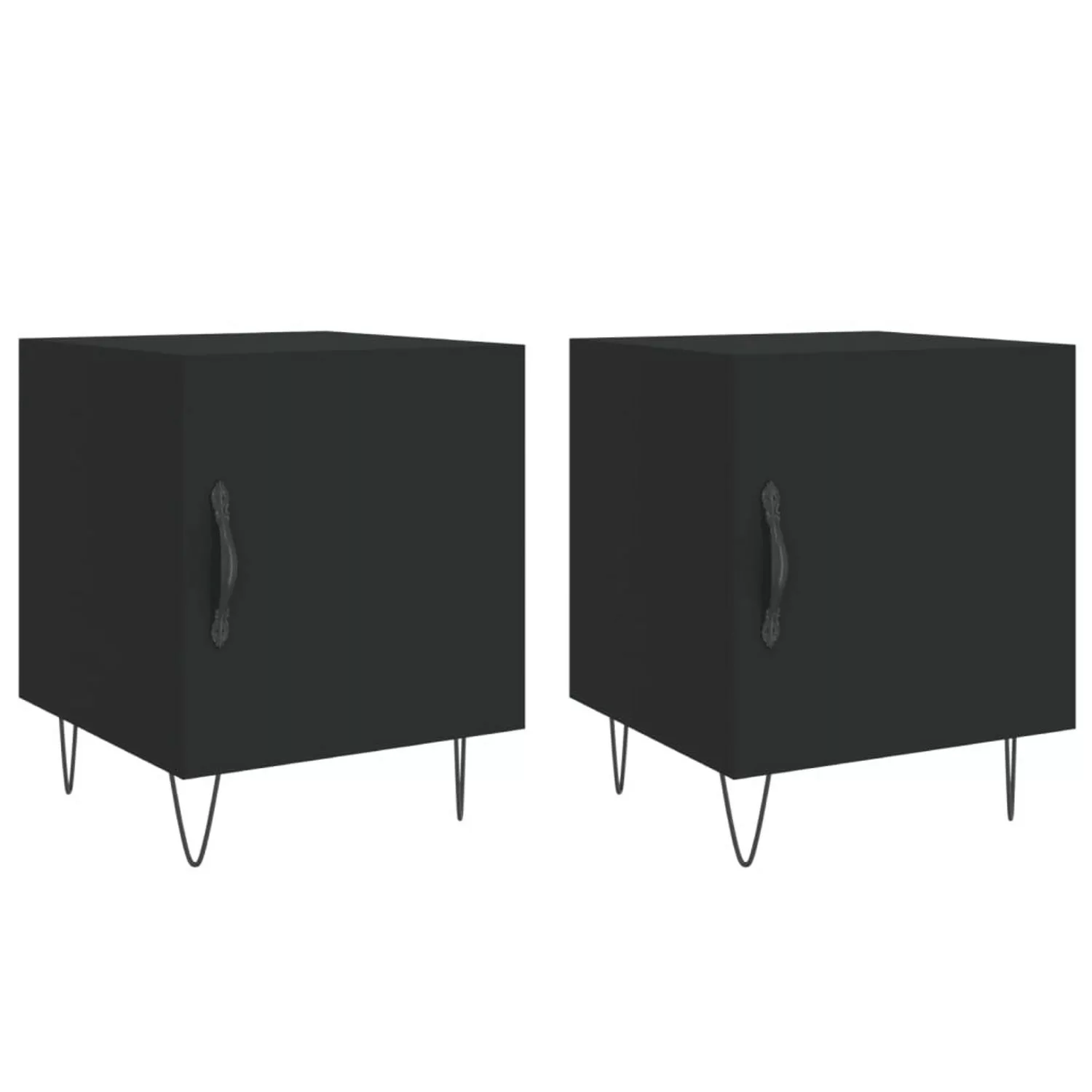 vidaXL Nachttische 2 Stk Schwarz 40x40x50 cm Holzwerkstoff Modell 5 günstig online kaufen