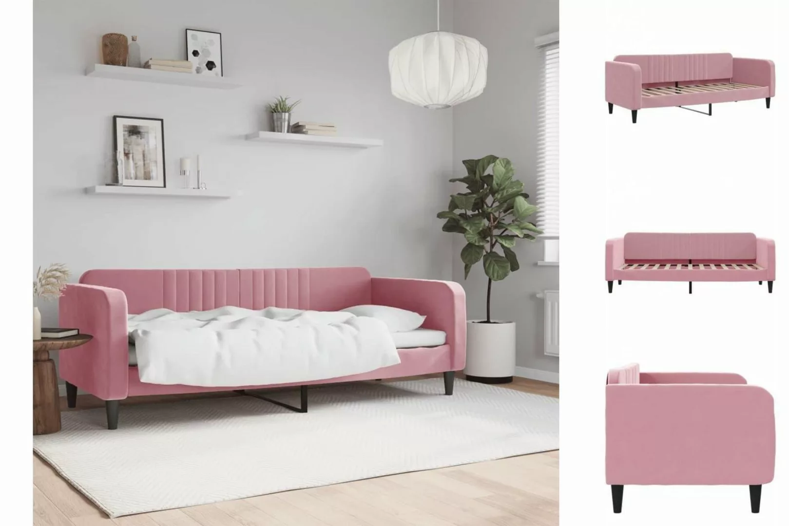 vidaXL Gästebett Tagesbett Rosa 80x200 cm Samt Gästebett Gästecouch Gästeso günstig online kaufen