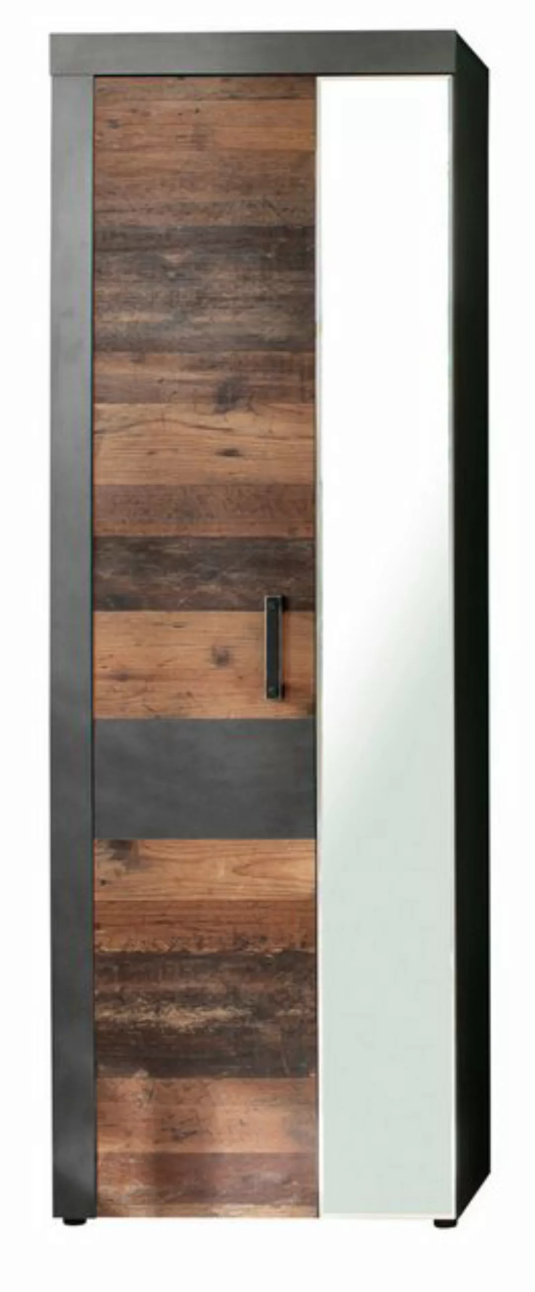 trendteam Garderobenschrank Indy (Schuhschrank in Used Wood, 65 x 192 cm) v günstig online kaufen