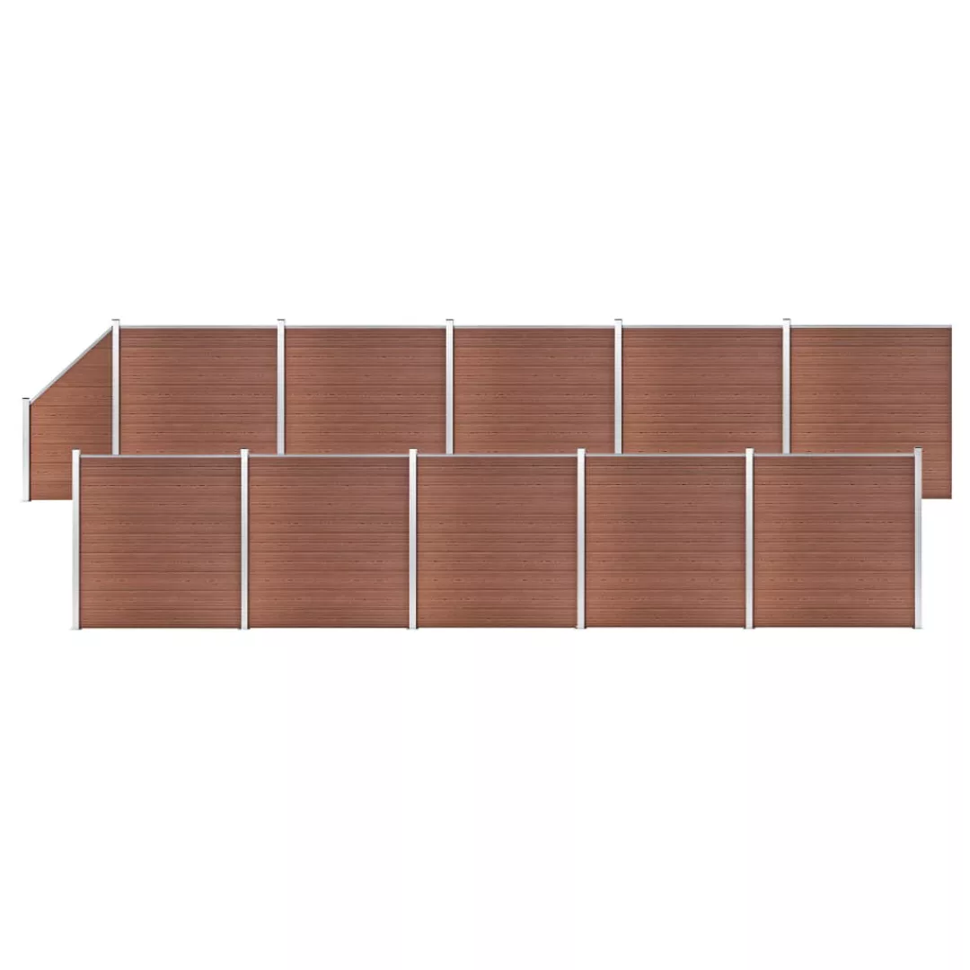 Wpc Zaun-set 10 Quadrate + 1 Schräge 1830x186 Cm Braun günstig online kaufen