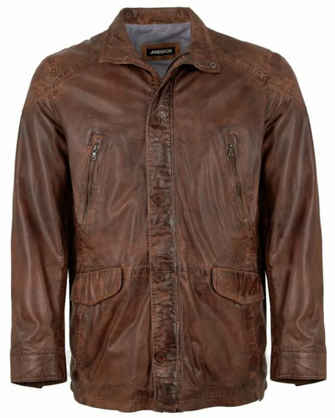 Maddox Lederjacke Waldo MADDOX - Herren Lederjacke Lammnappa dunkles cognac günstig online kaufen