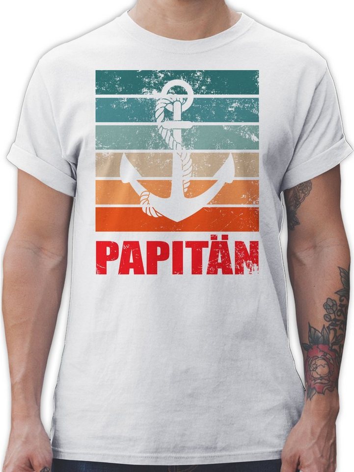 Shirtracer T-Shirt Papitän Papa Kapitän Geschenk für Bootsfahrer Vatertag G günstig online kaufen