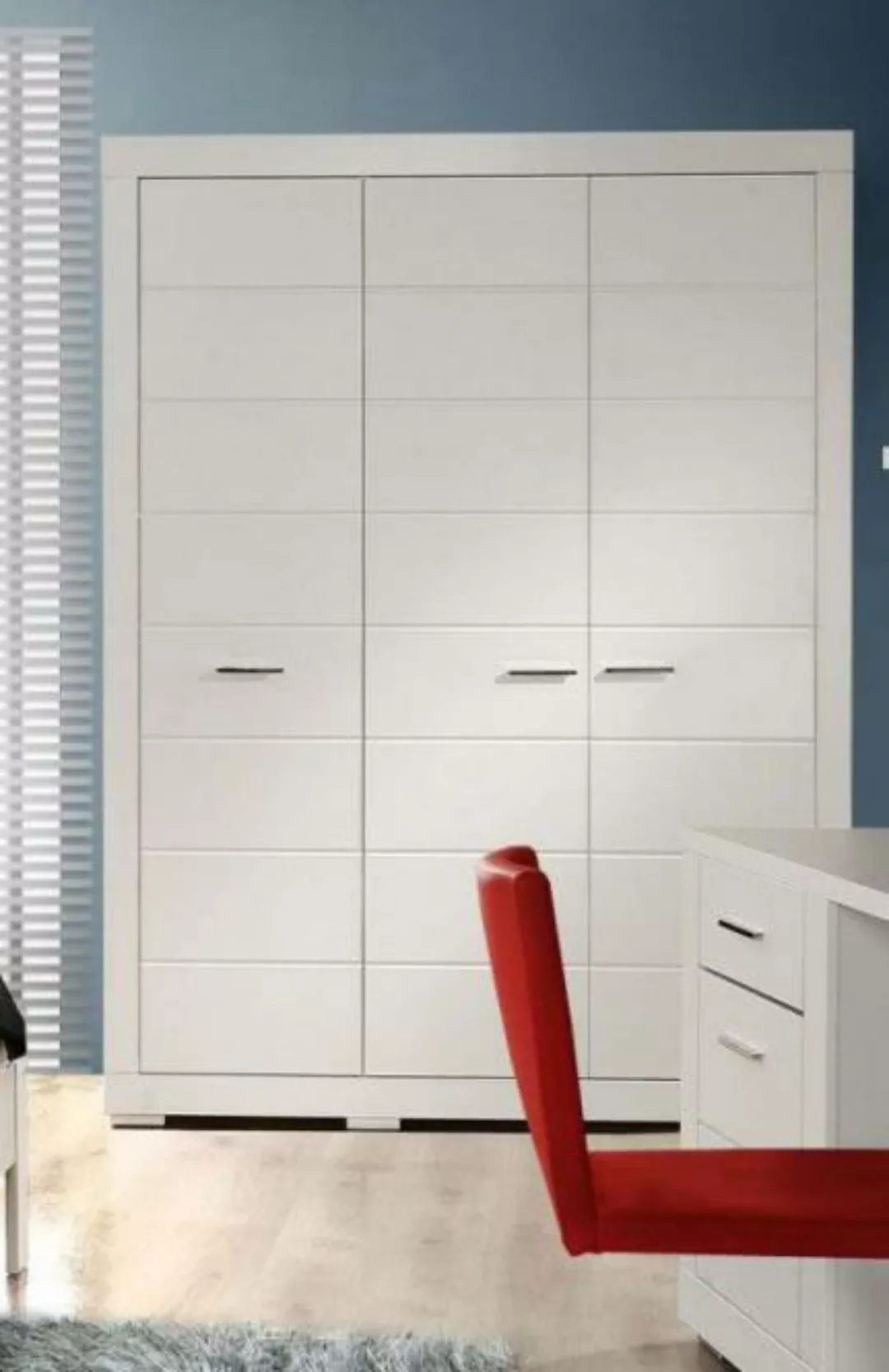 FORTE Kleiderschrank 3 Türen, 1 Stange, 7 Fächer, in weiß - 165,7x198,5x59, günstig online kaufen