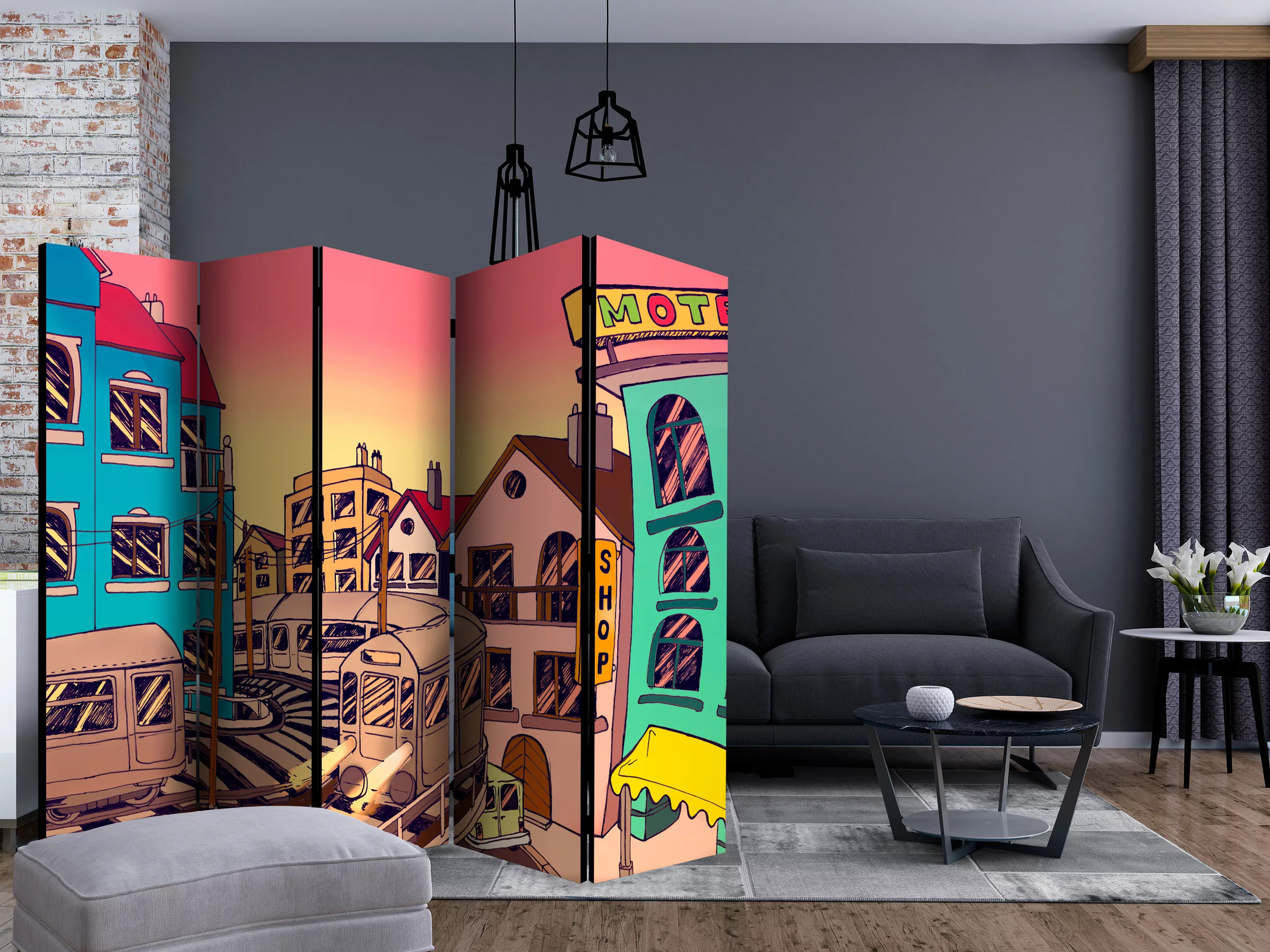 5-teiliges Paravent - Morning In A City Ii [room Dividers] günstig online kaufen