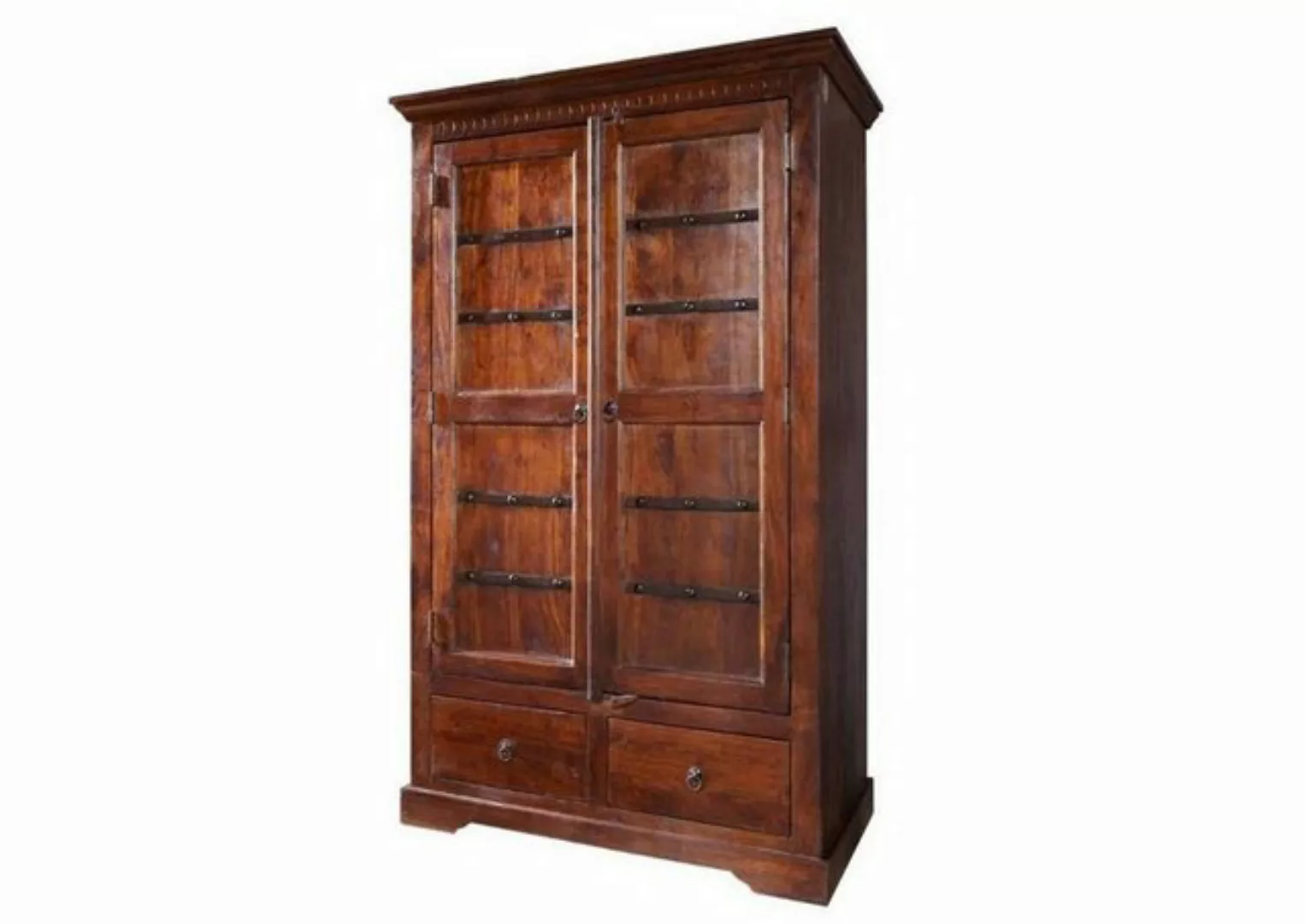 Massivmoebel24 Kleiderschrank (Kleiderschrank Akazie 108x64x180 nougat lack günstig online kaufen