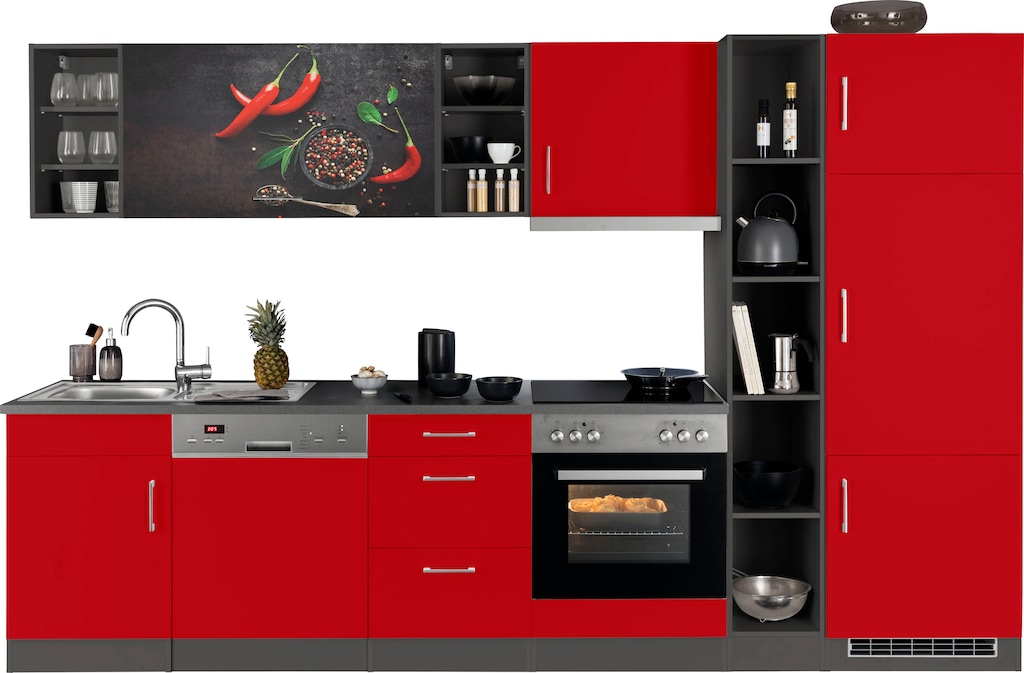 HELD MÖBEL Küchenzeile "Paris", mit E-Geräten, Breite 310 cm günstig online kaufen