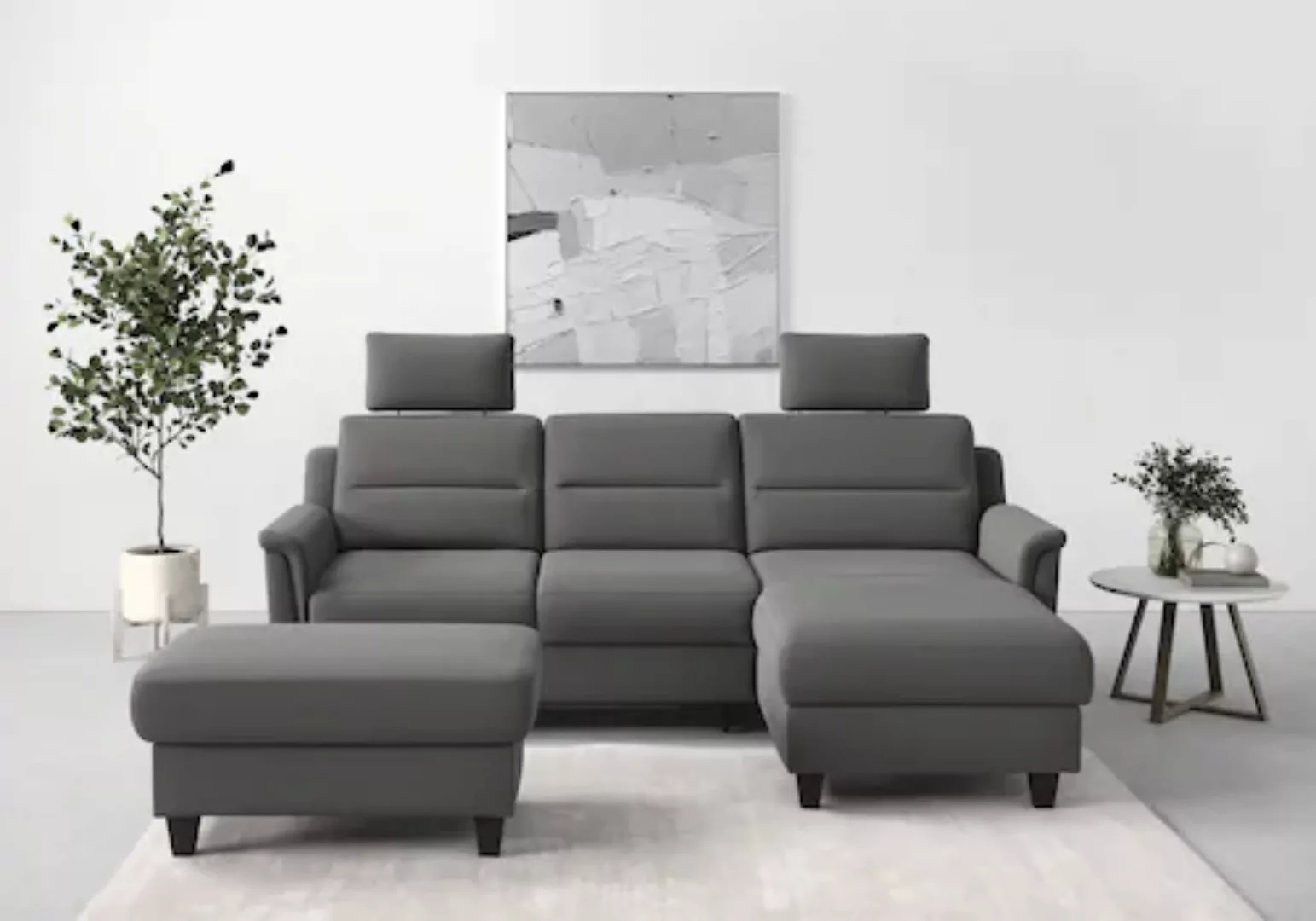 sit&more Ecksofa »Farö L-Form«, inklusive Federkern, wahlweise mit Bettfunk günstig online kaufen