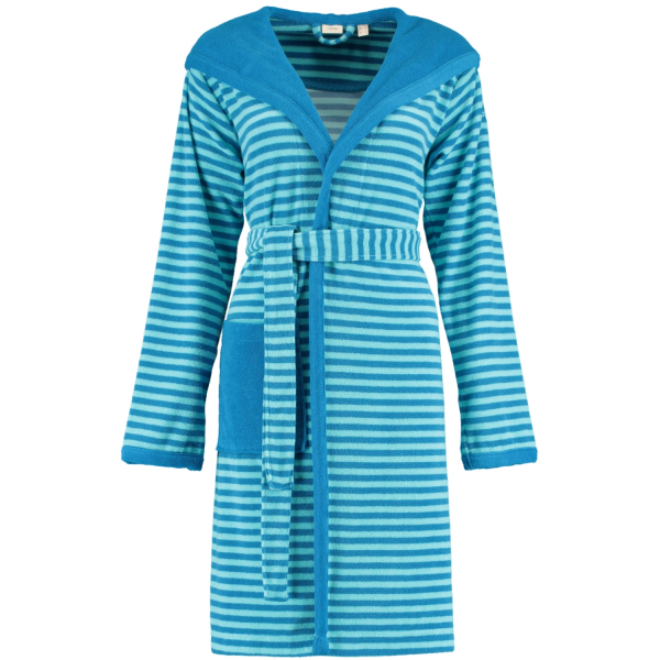 Esprit Damen Bademantel Striped Hoody Kapuze - Farbe: turquoise - 002 - XL günstig online kaufen