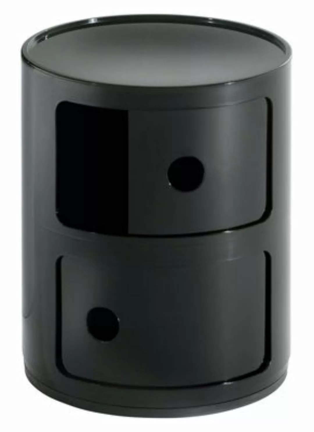 Kartell - Componibili 2 Container - schwarz/glänzend/H 40cm/ Ø 32cm günstig online kaufen