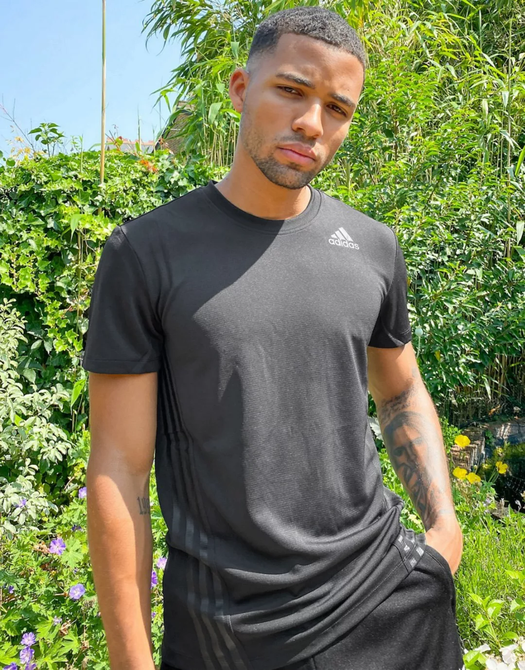 Adidas Aeroready 3 Stripes Kurzarm T-shirt S Black günstig online kaufen