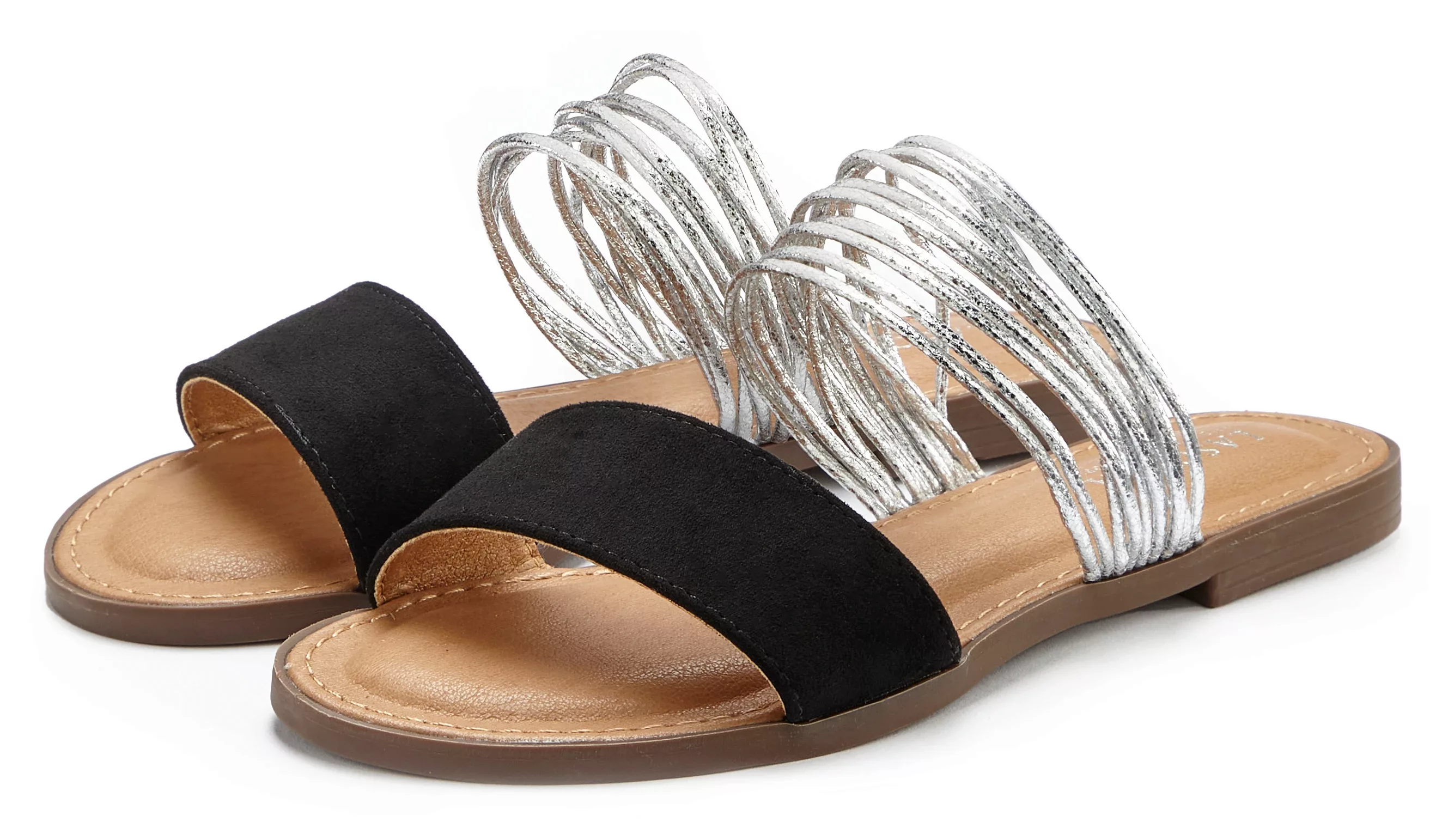 LASCANA Pantolette, Mule, Sandale, offener Schuh mit raffinierten Riemchen günstig online kaufen