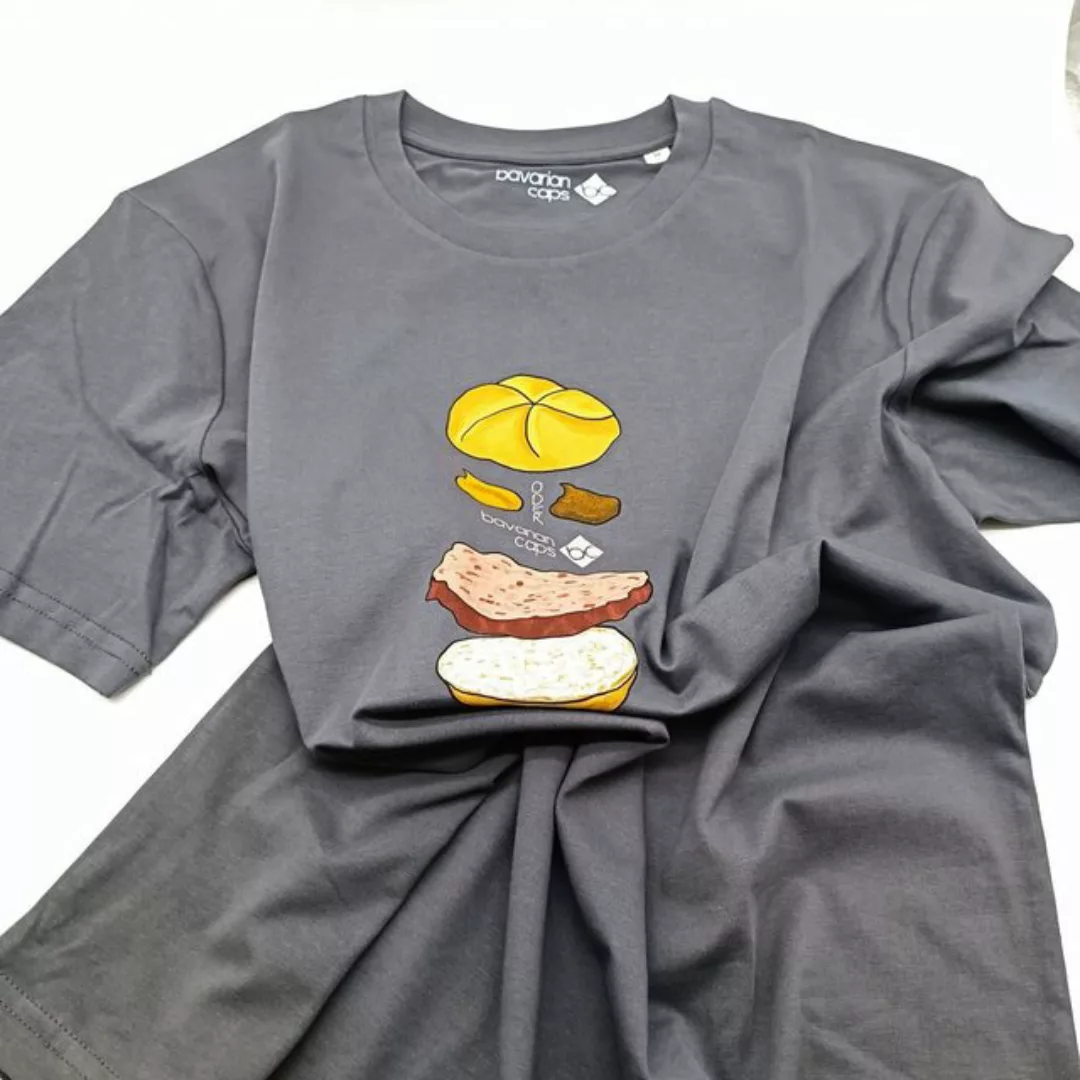 Bavarian Caps T-Shirt T-Shirt "Bavarian Burger" Unisex grau günstig online kaufen