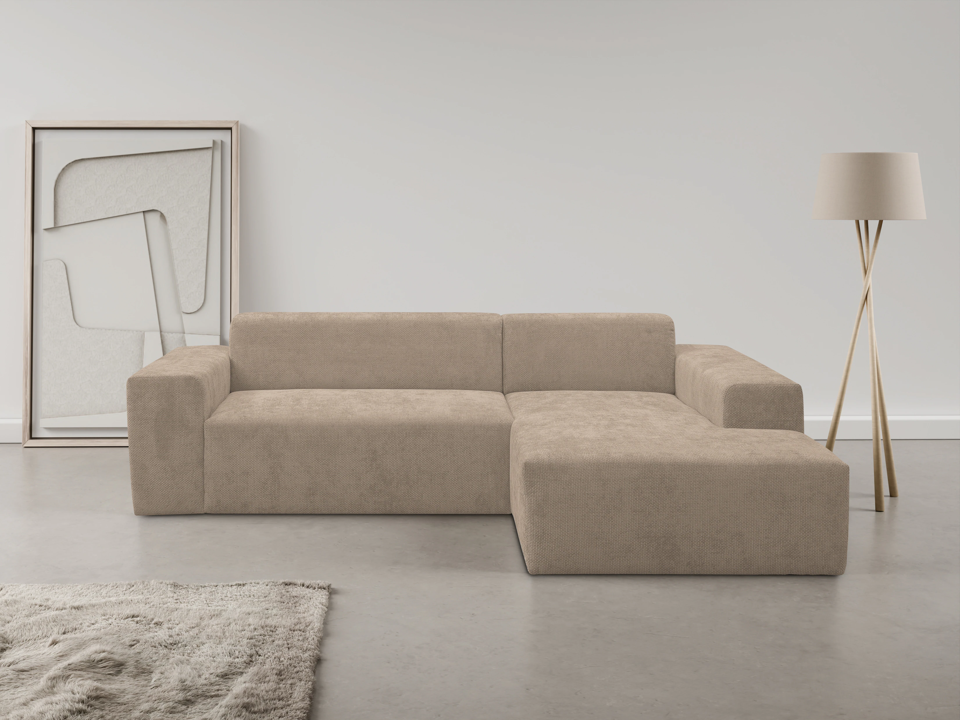 WERK2 Ecksofa "Zeus-L modern und zeitlos, Breite 253cm, bequemes Sofa", Cur günstig online kaufen