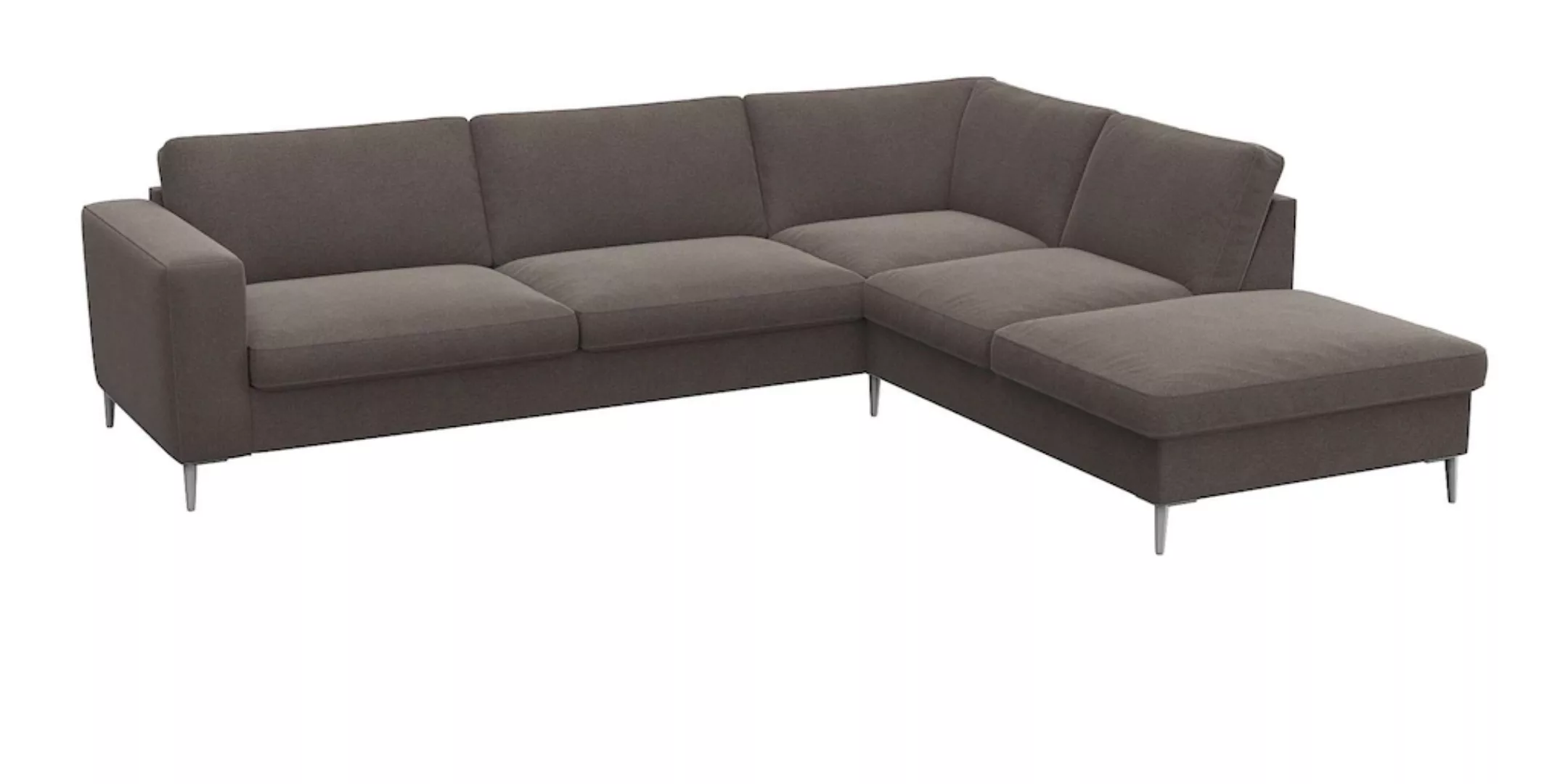 FLEXLUX Ecksofa »Fiore, L-Form«, breite Armlehnen, Kaltschaum, Füße Alu günstig online kaufen