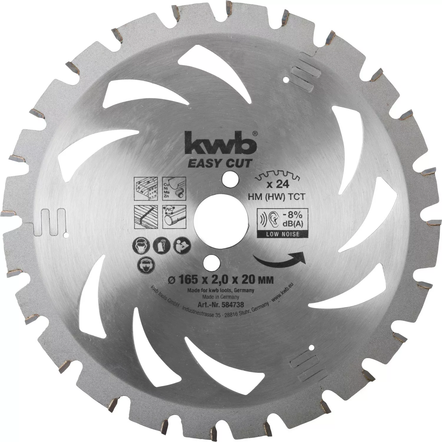 kwb Akku Top Easy Cut Kreissägeblatt 165 x 20 mm 24 Zähne universell günstig online kaufen