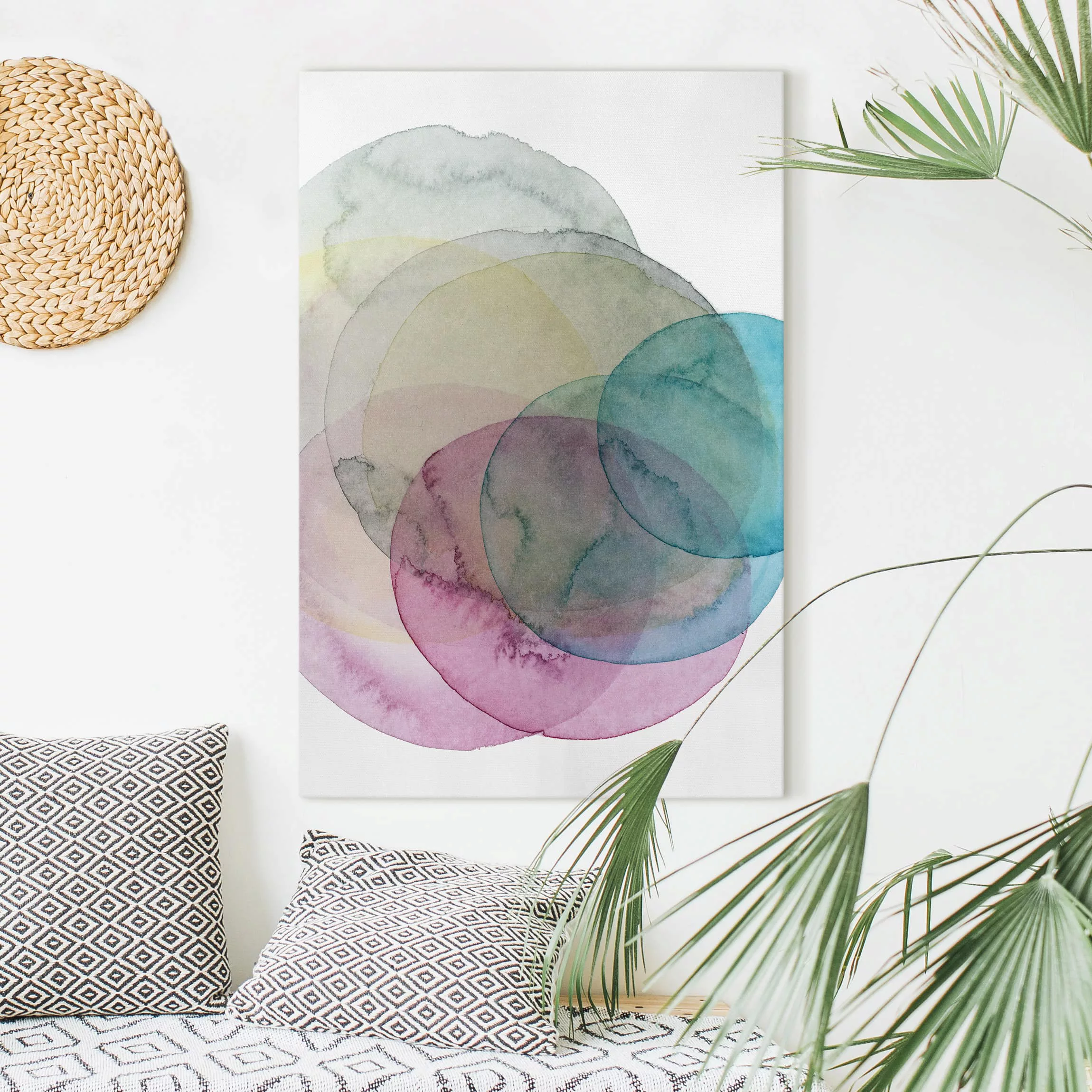 Leinwandbild Abstrakt - Hochformat Urknall - rosa günstig online kaufen