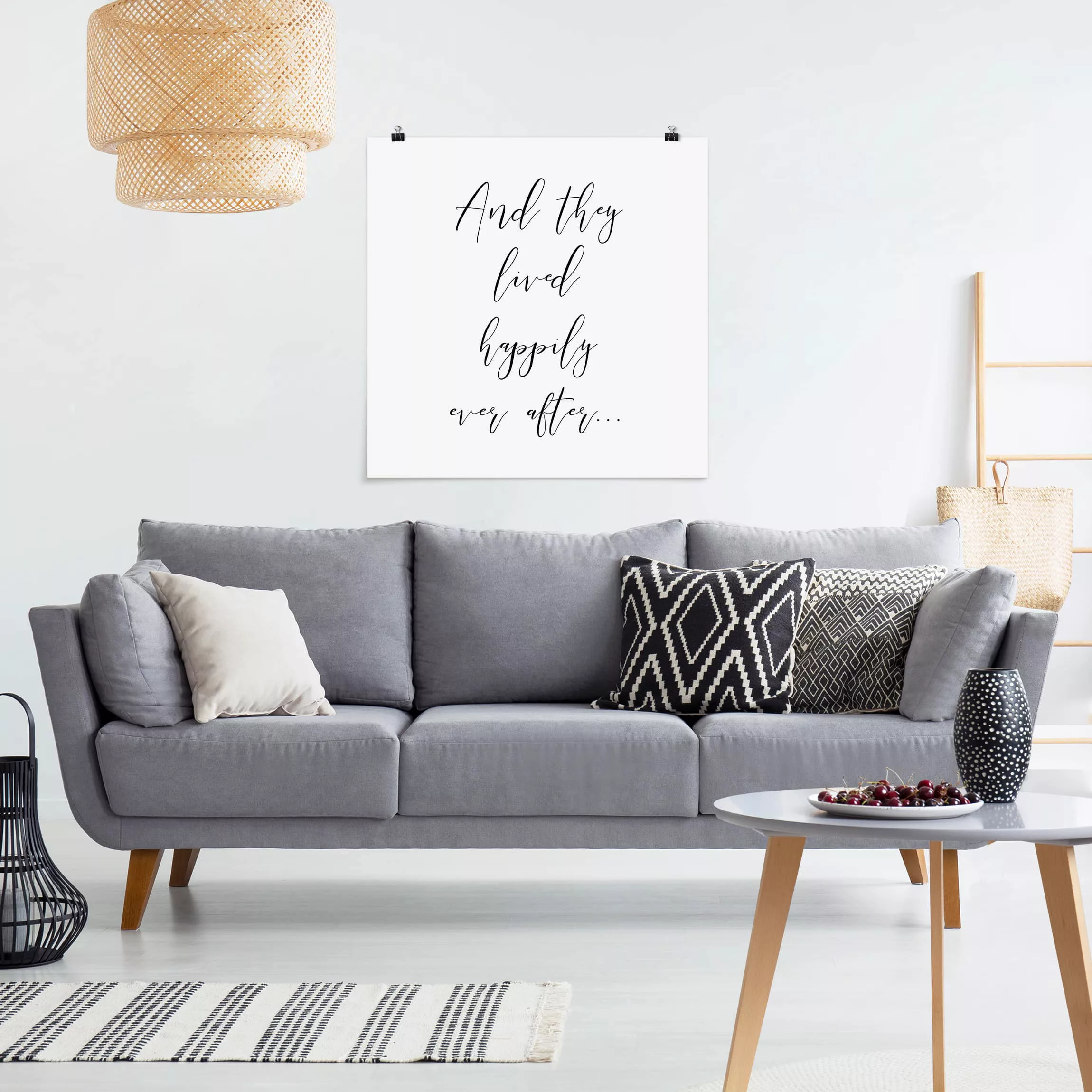 Poster Spruch - Quadrat And they lived happily ever after günstig online kaufen