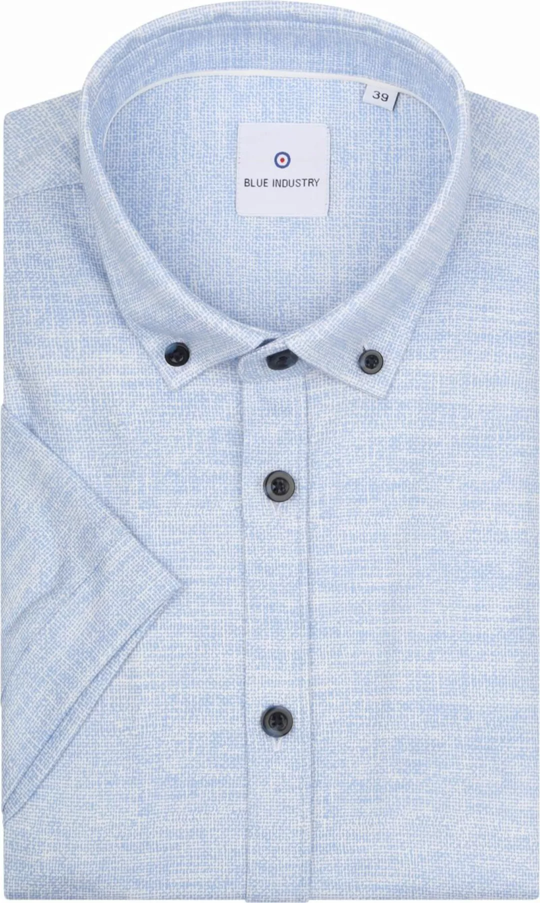Blue Industry Short Sleeve Hemd Druck Blau - Größe 39 günstig online kaufen